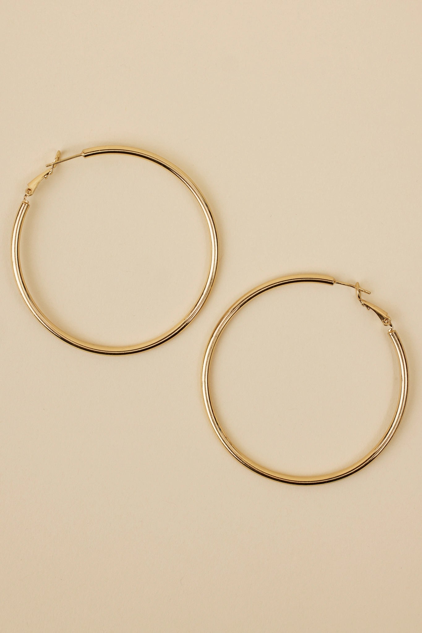 Tara Hoop Earrings- Gold 2.5" Diameter