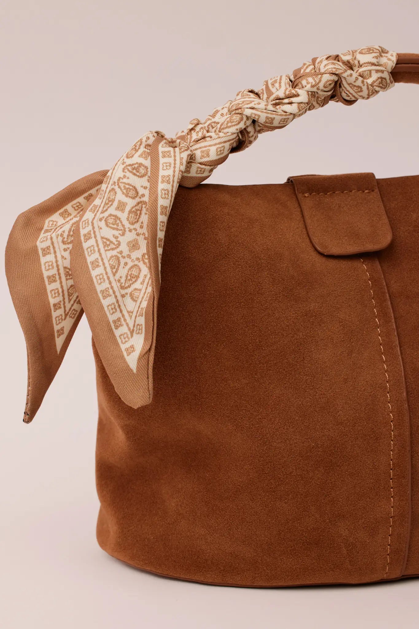 Serena Bag, Suede- Taupe