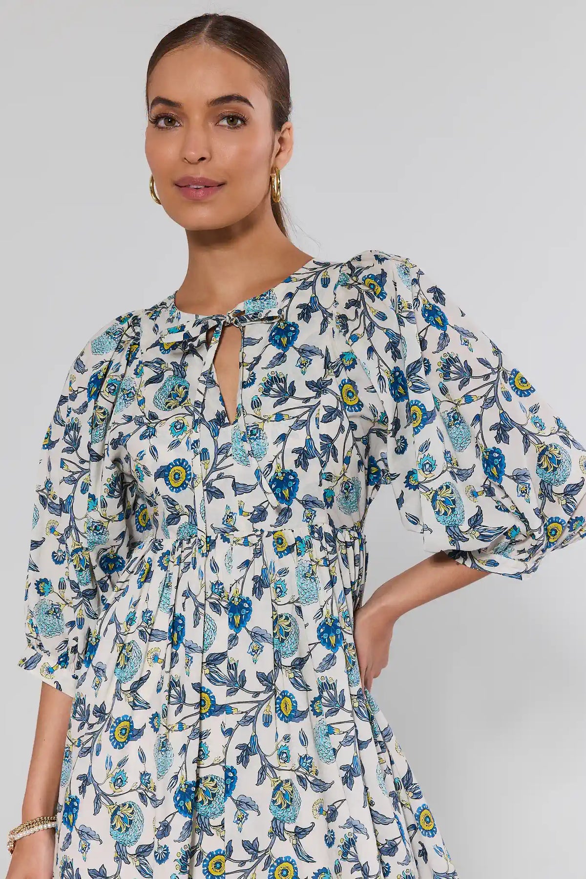Paige Blue Floral Print Short Dress | Women's Clothing