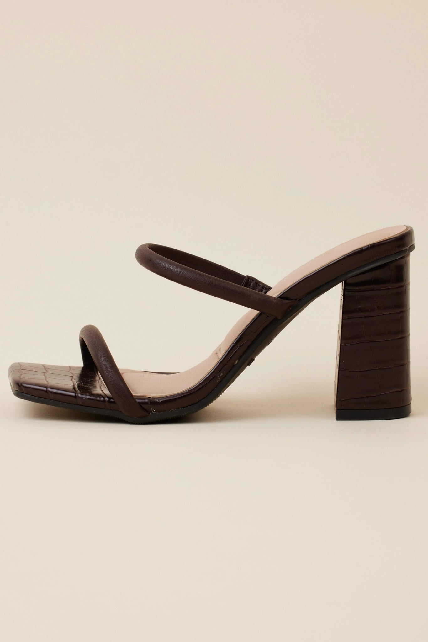 Kayce Heels- Brown Croc