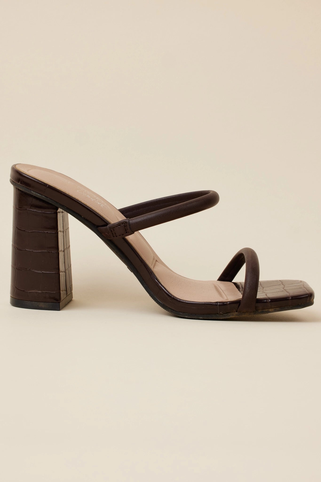 Kayce Heels- Brown Croc