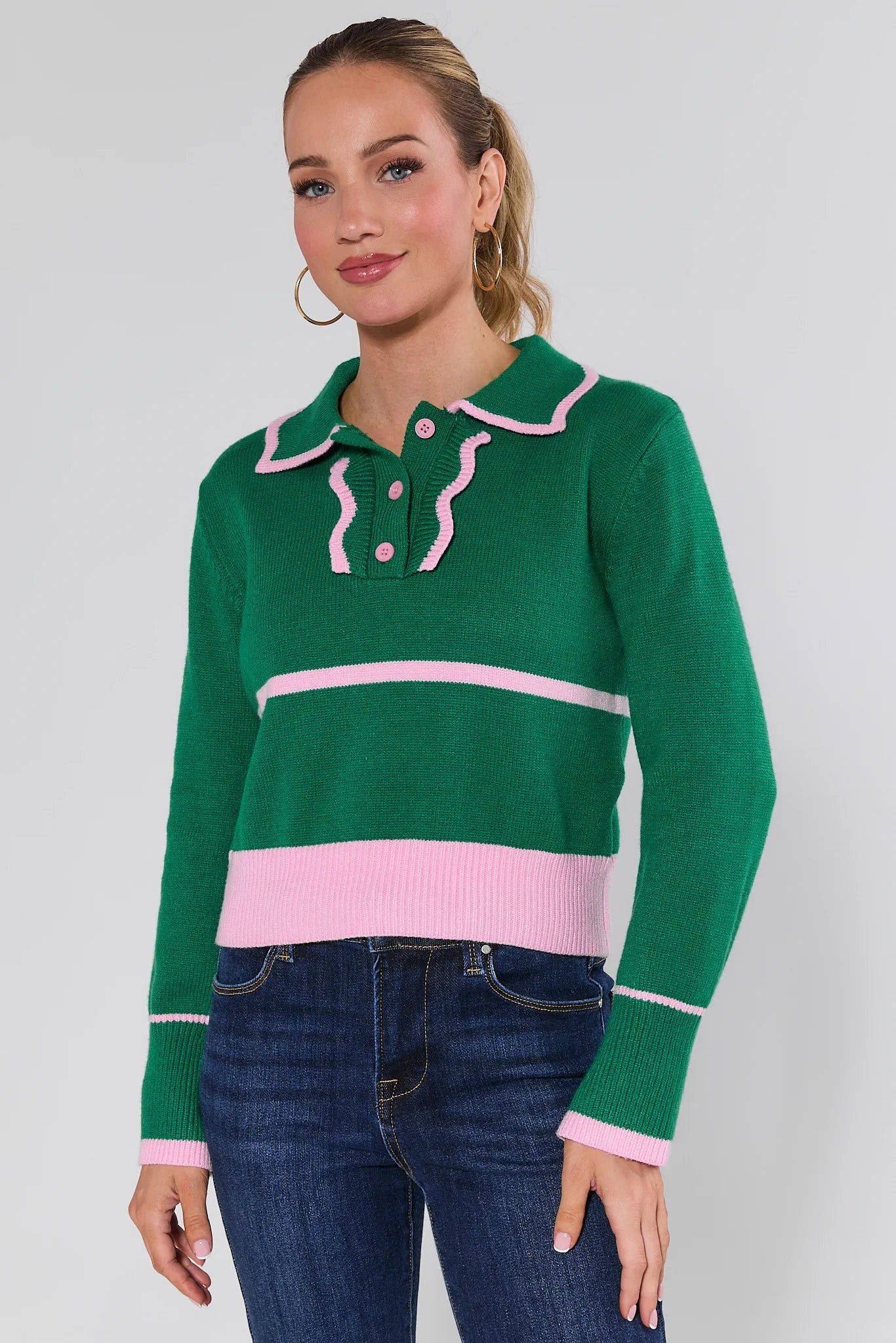 Raven Green Polo Sweater