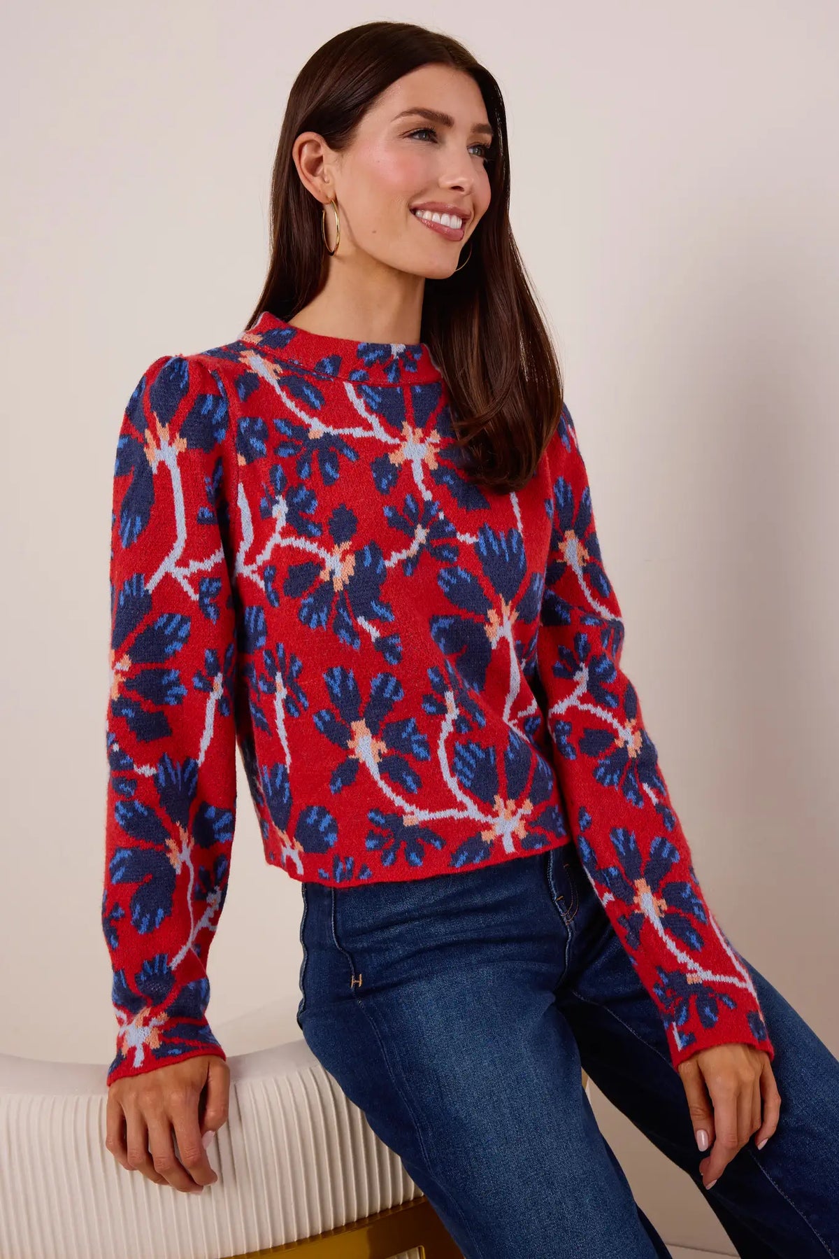 Ellie Floral Knit Sweater | Avara