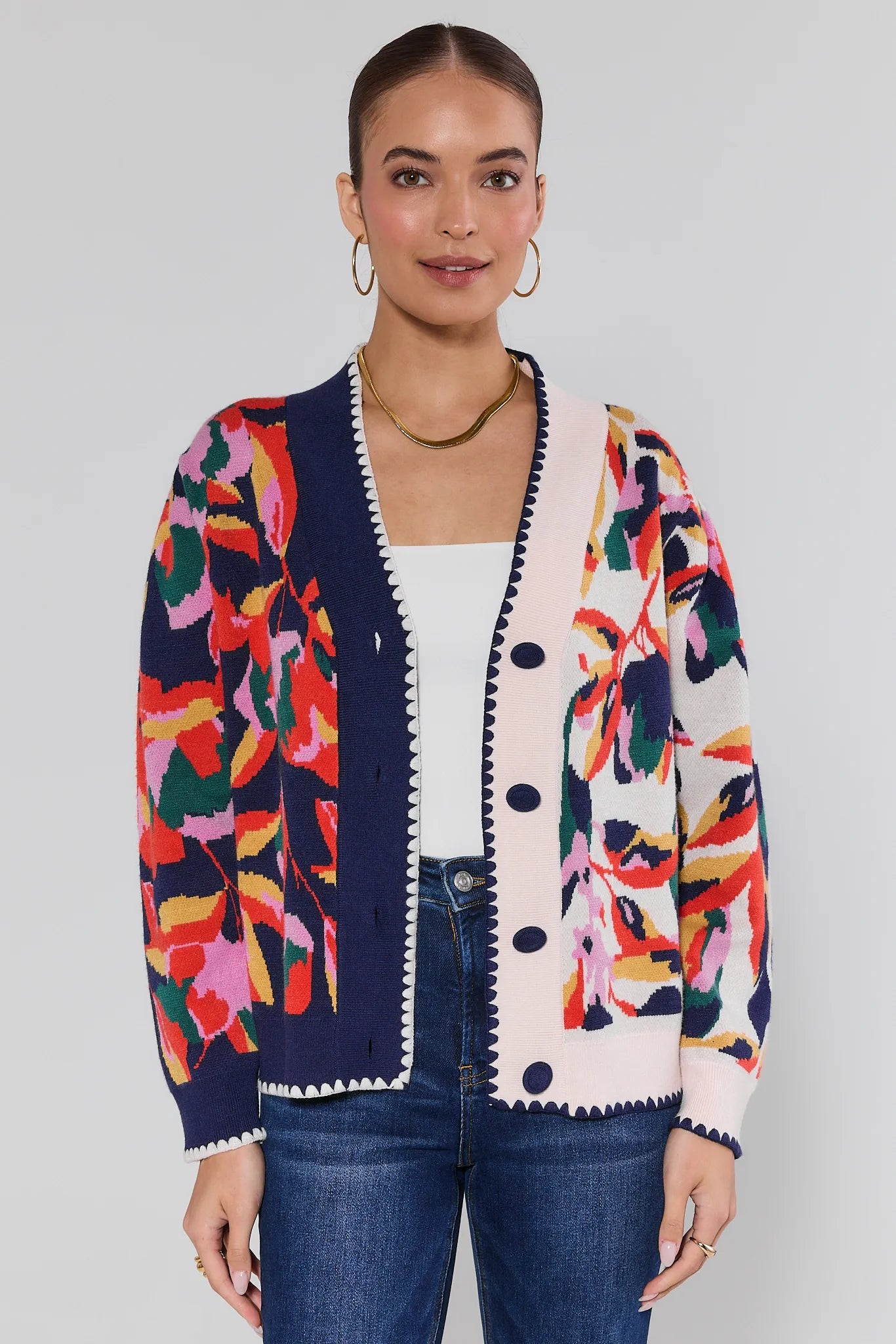 Leslie Navy Floral Cardigan