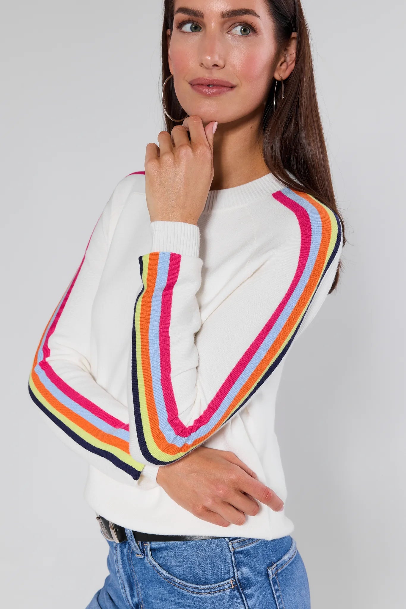 Khloe Cream Striped Sweater