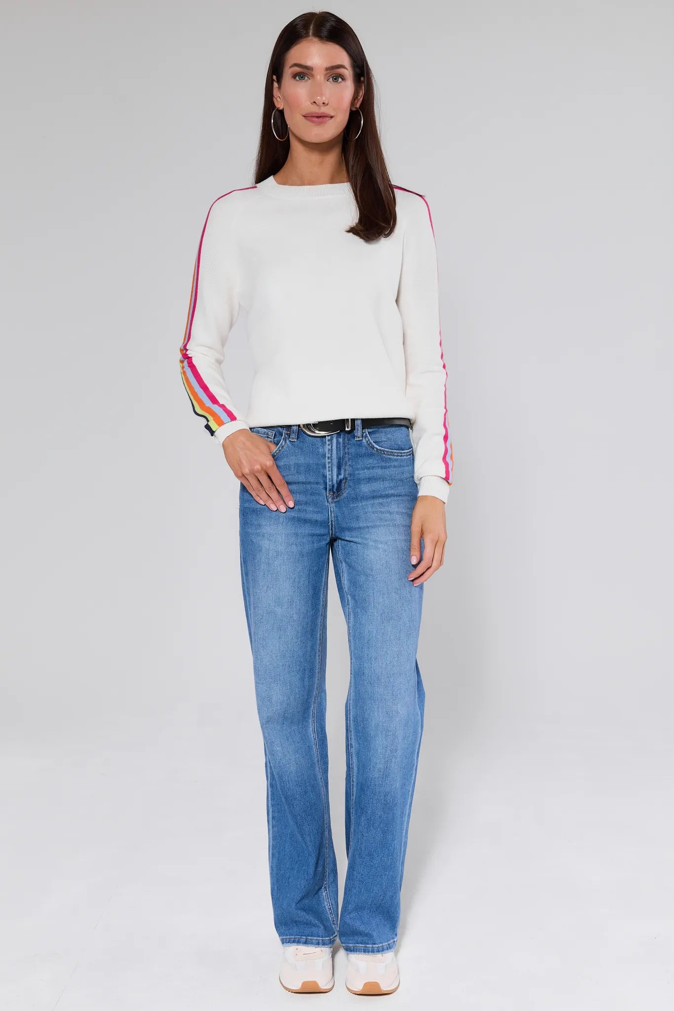 Khloe Cream Striped Sweater