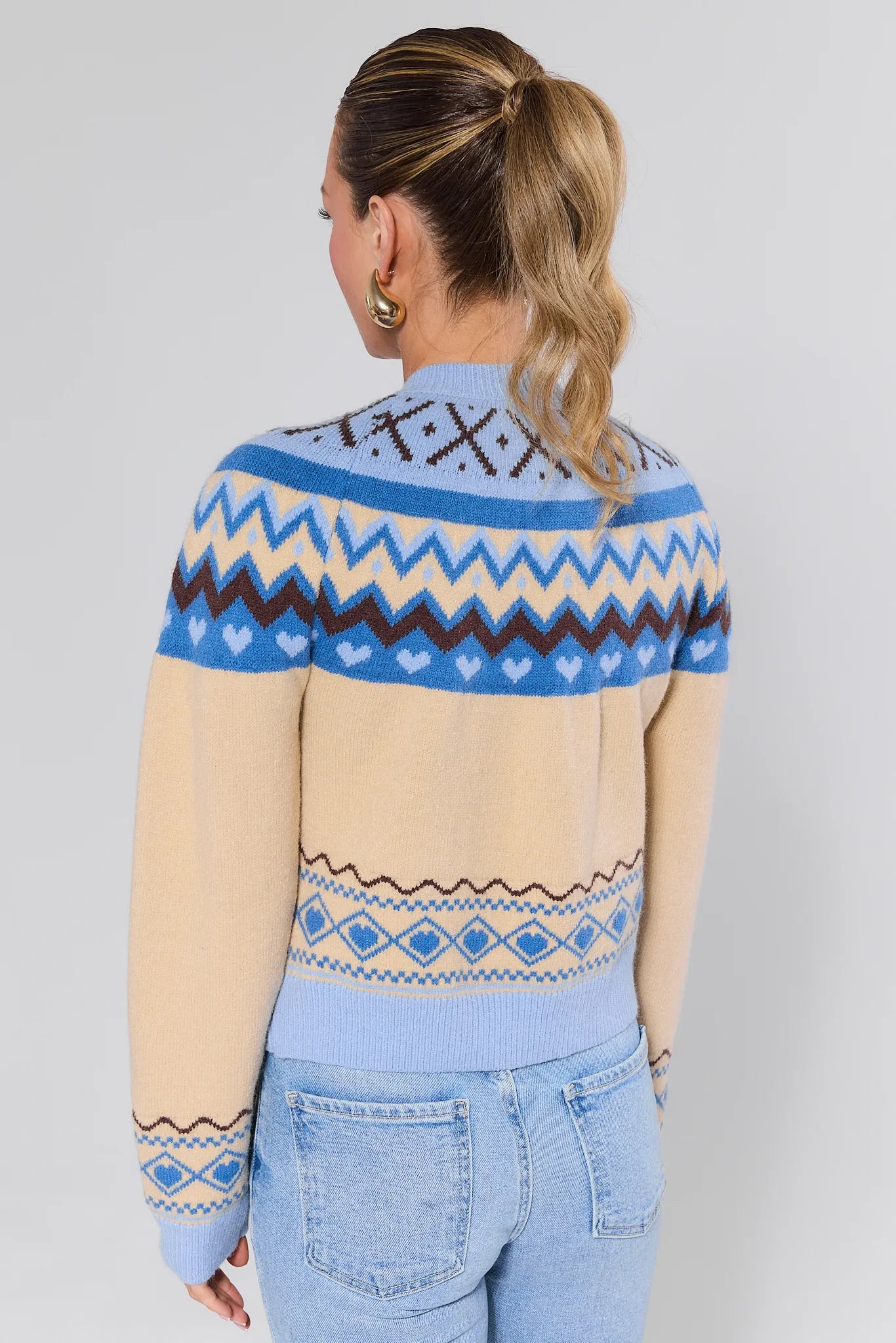 Harlow Blue Fair Isle Cardigan