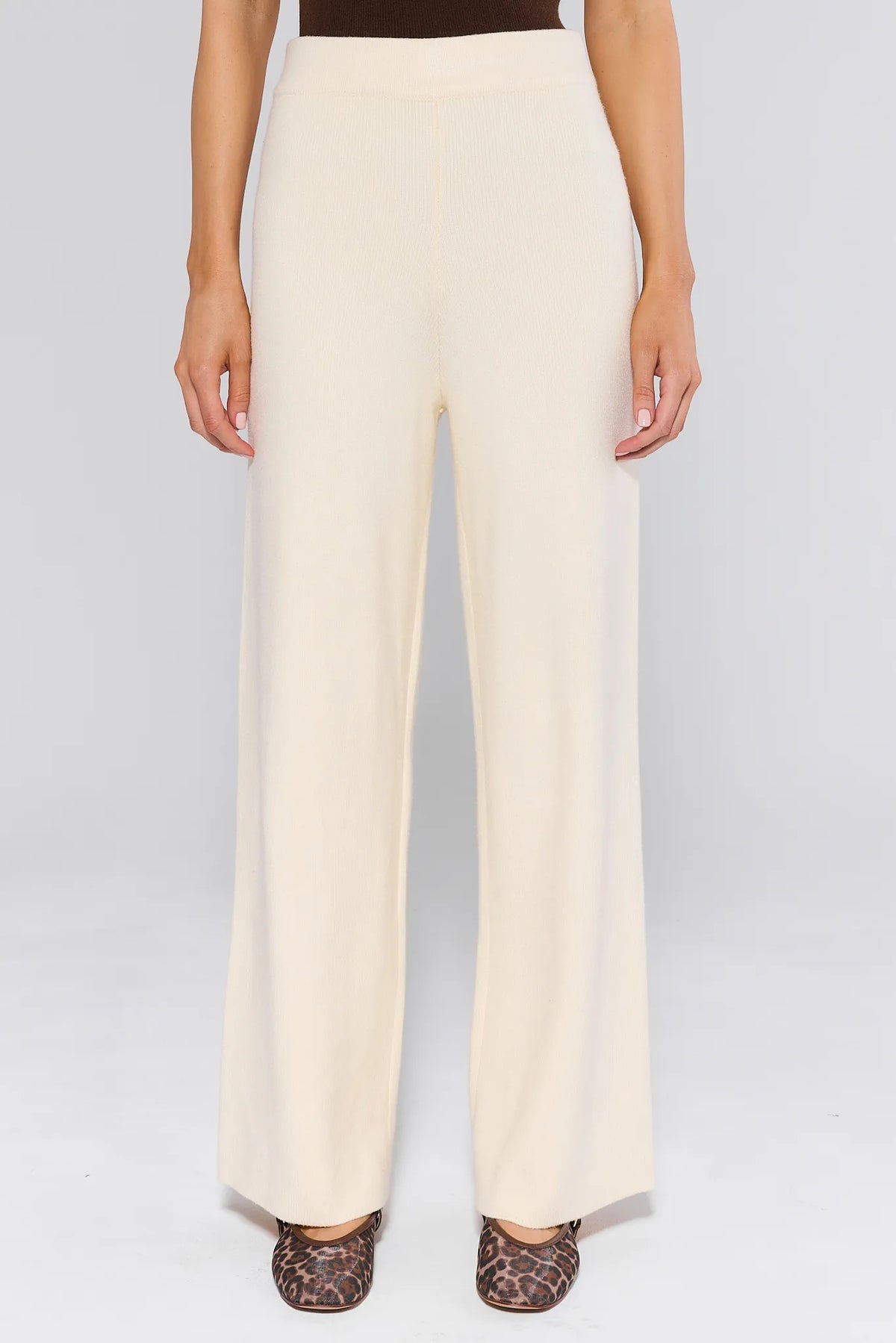 Elle Ivory Knit Pants | Women's Clothing