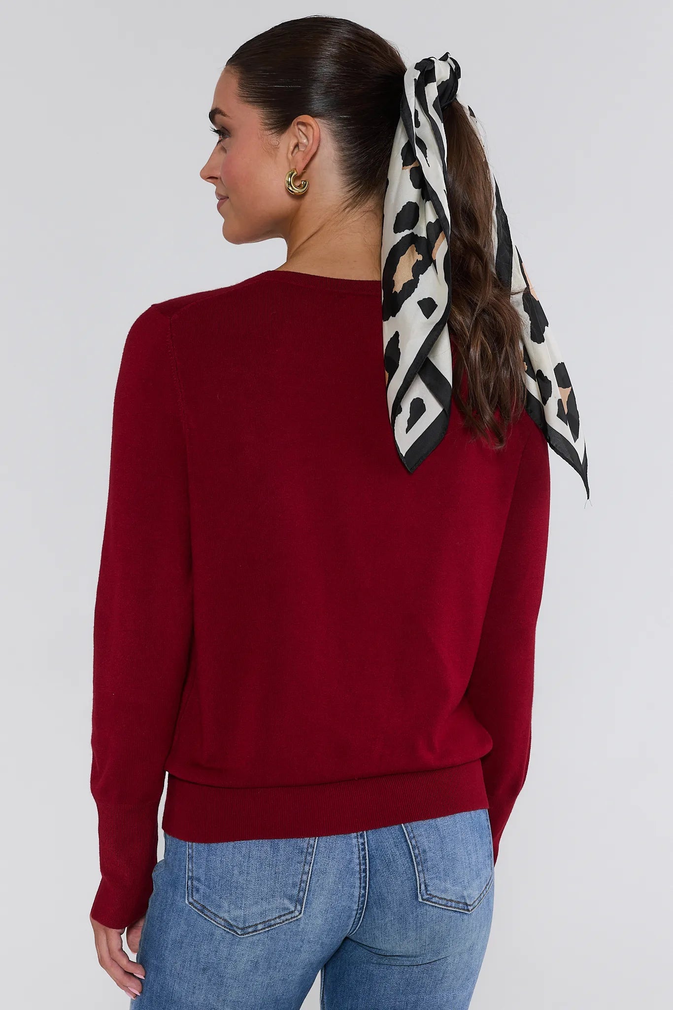 Enid Burgundy Knit Sweater