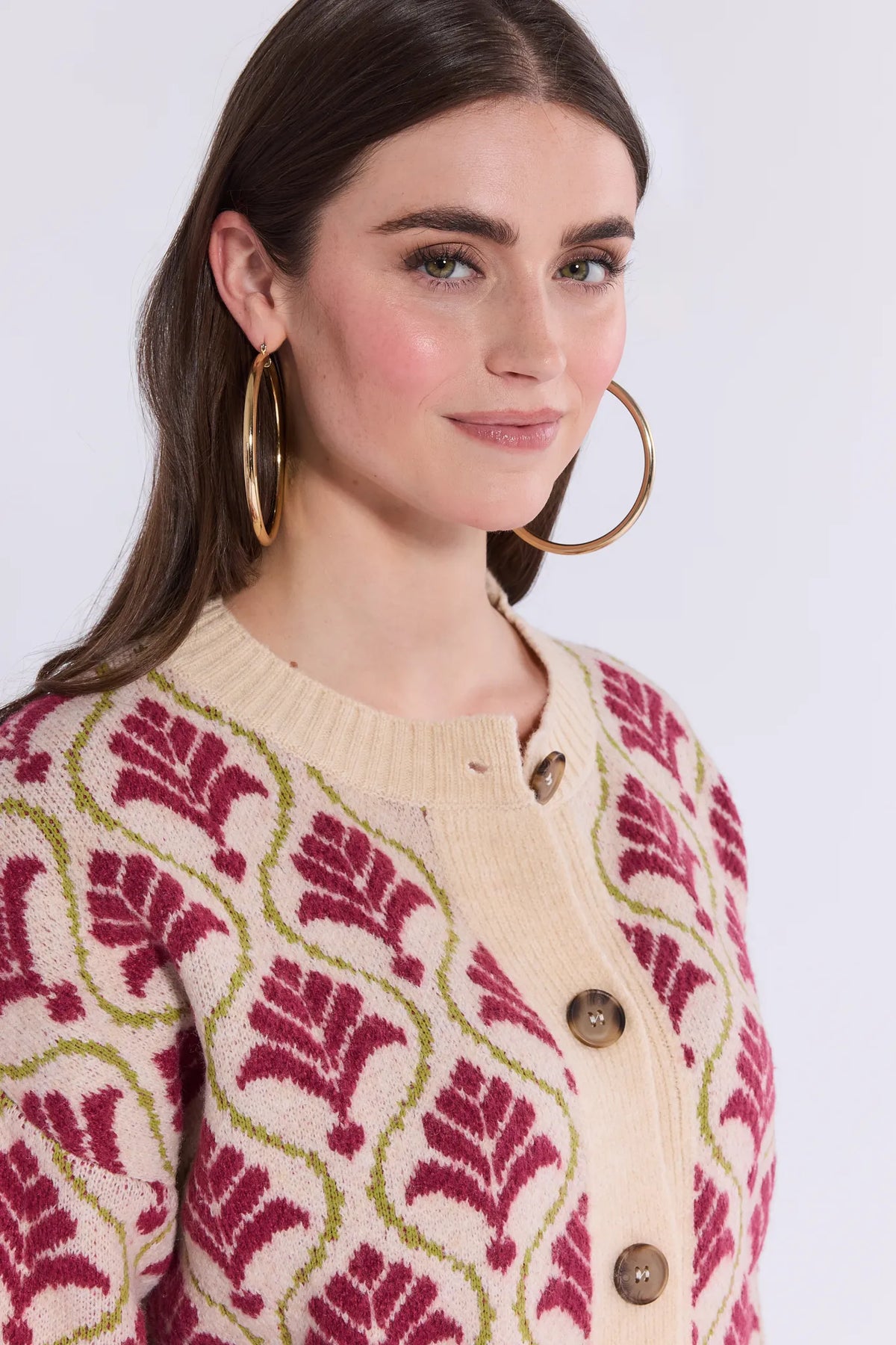 Cecilia Block Print Button Up Cardigan | Avara