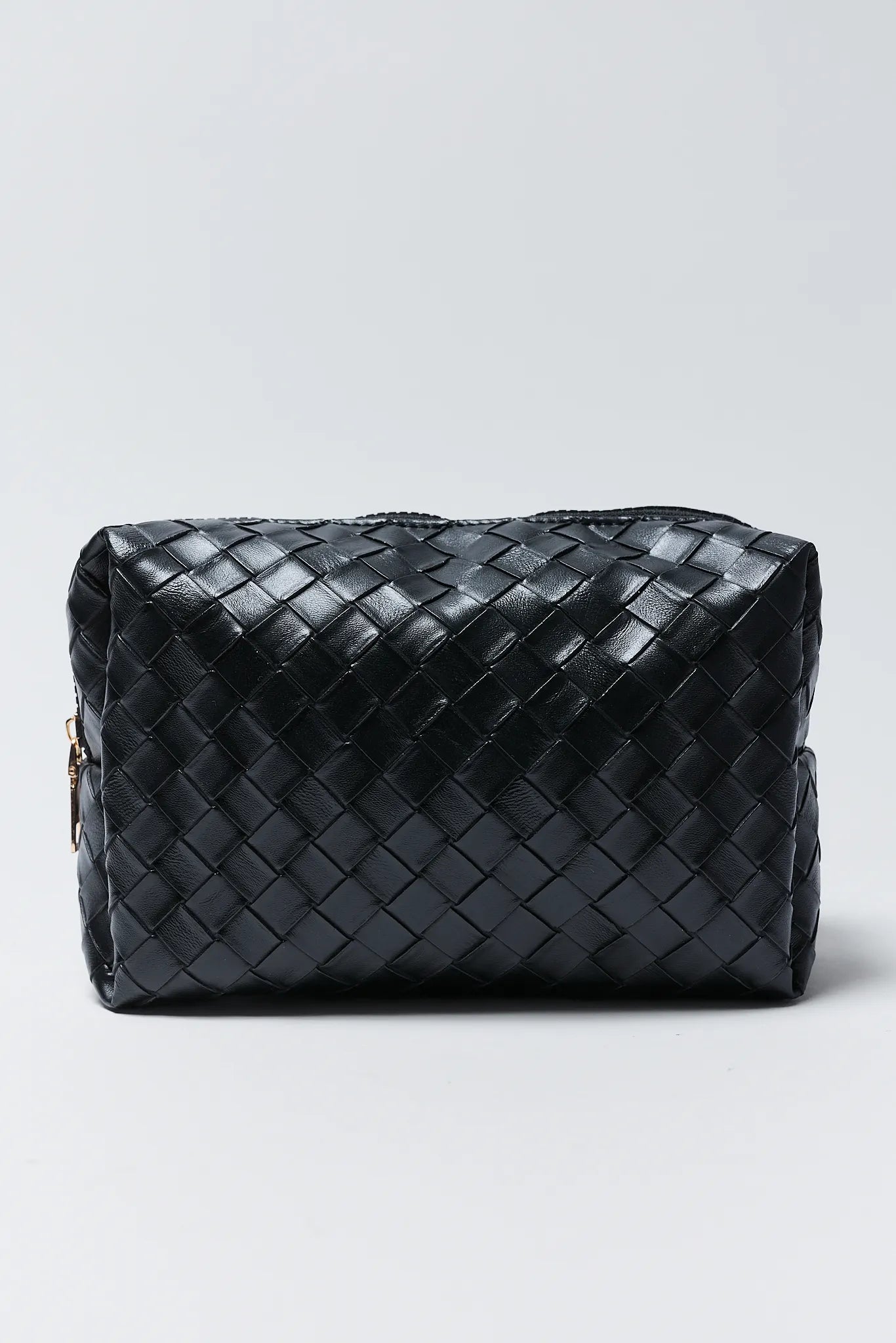 Waverly Black Woven Cosmetic Bag