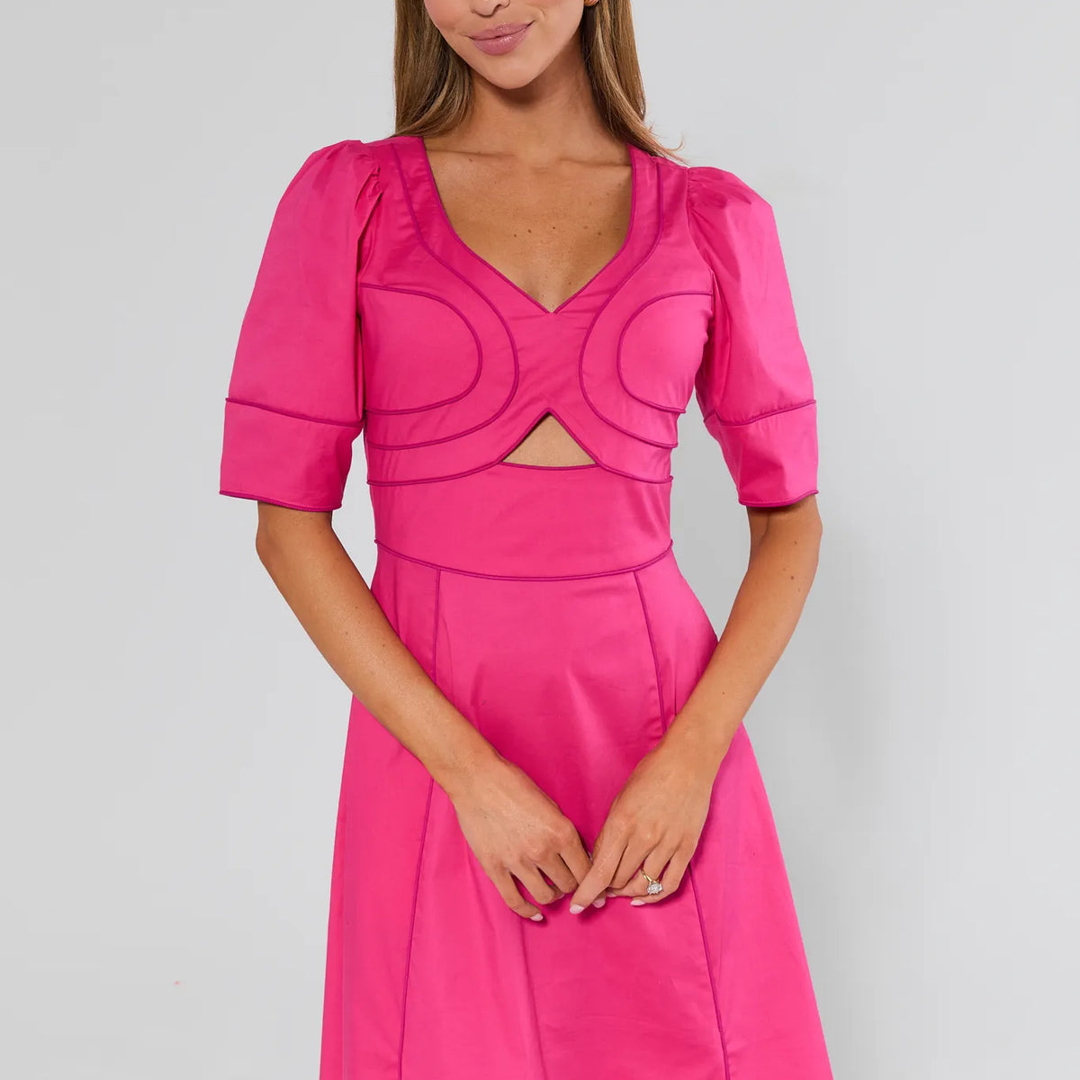 Andrea Pink Midi Dress | Women's Clothing Andrea Pink Midi Dress | Women's Clothing