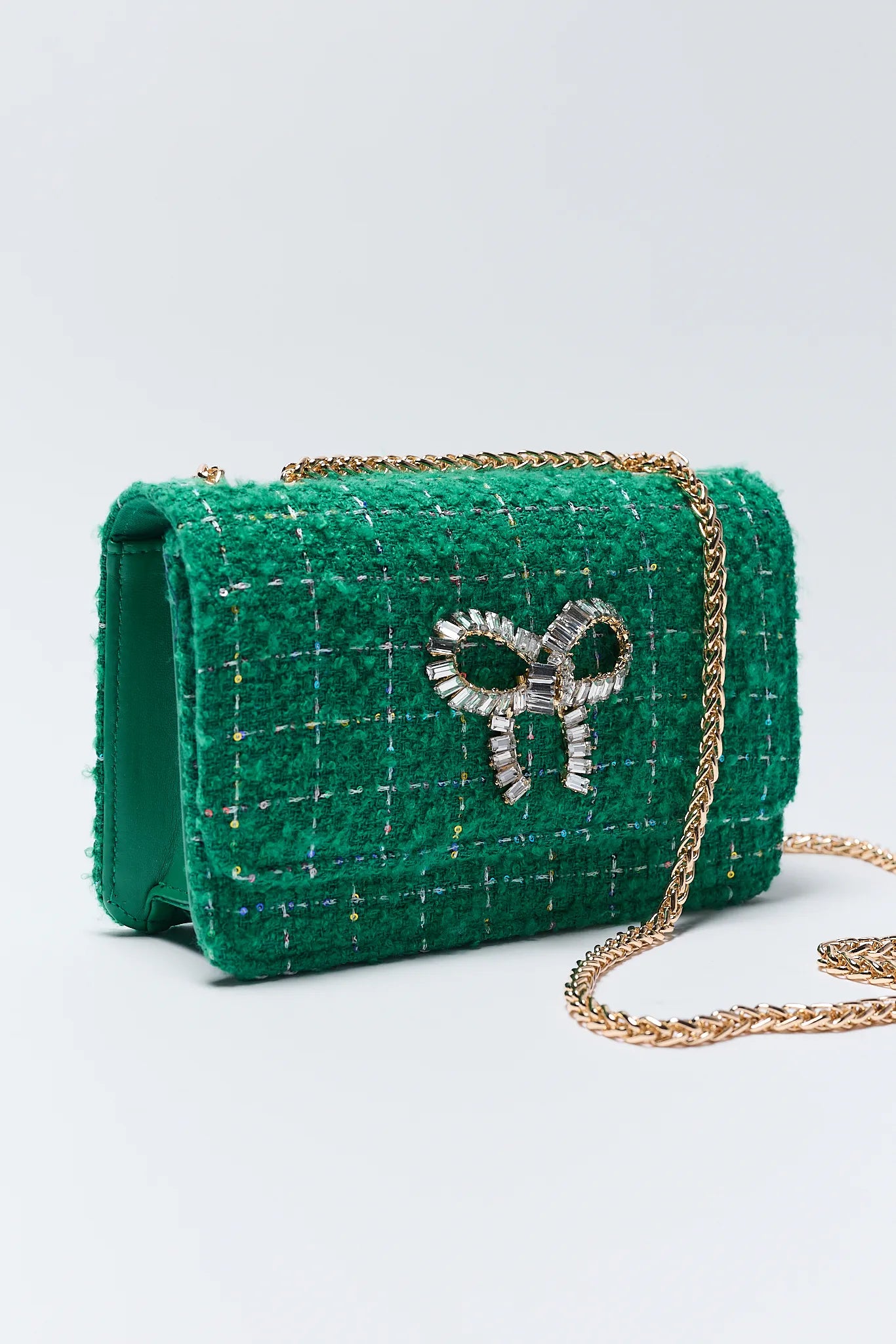 Rosanna Green Tweed Shoulder Bag