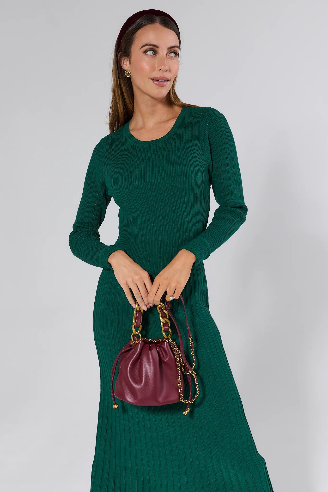 Ashton Maroon Bucket Bag