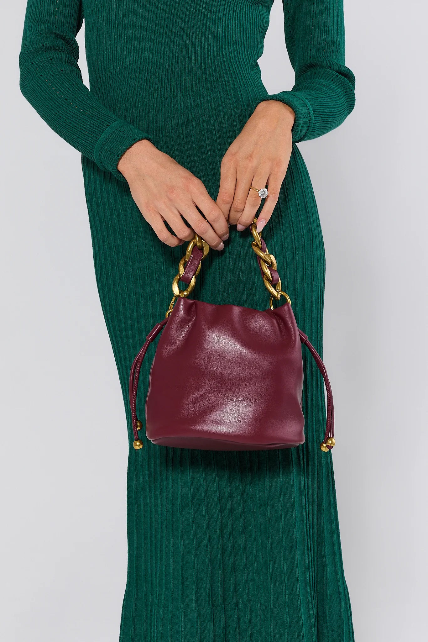 Ashton Maroon Bucket Bag