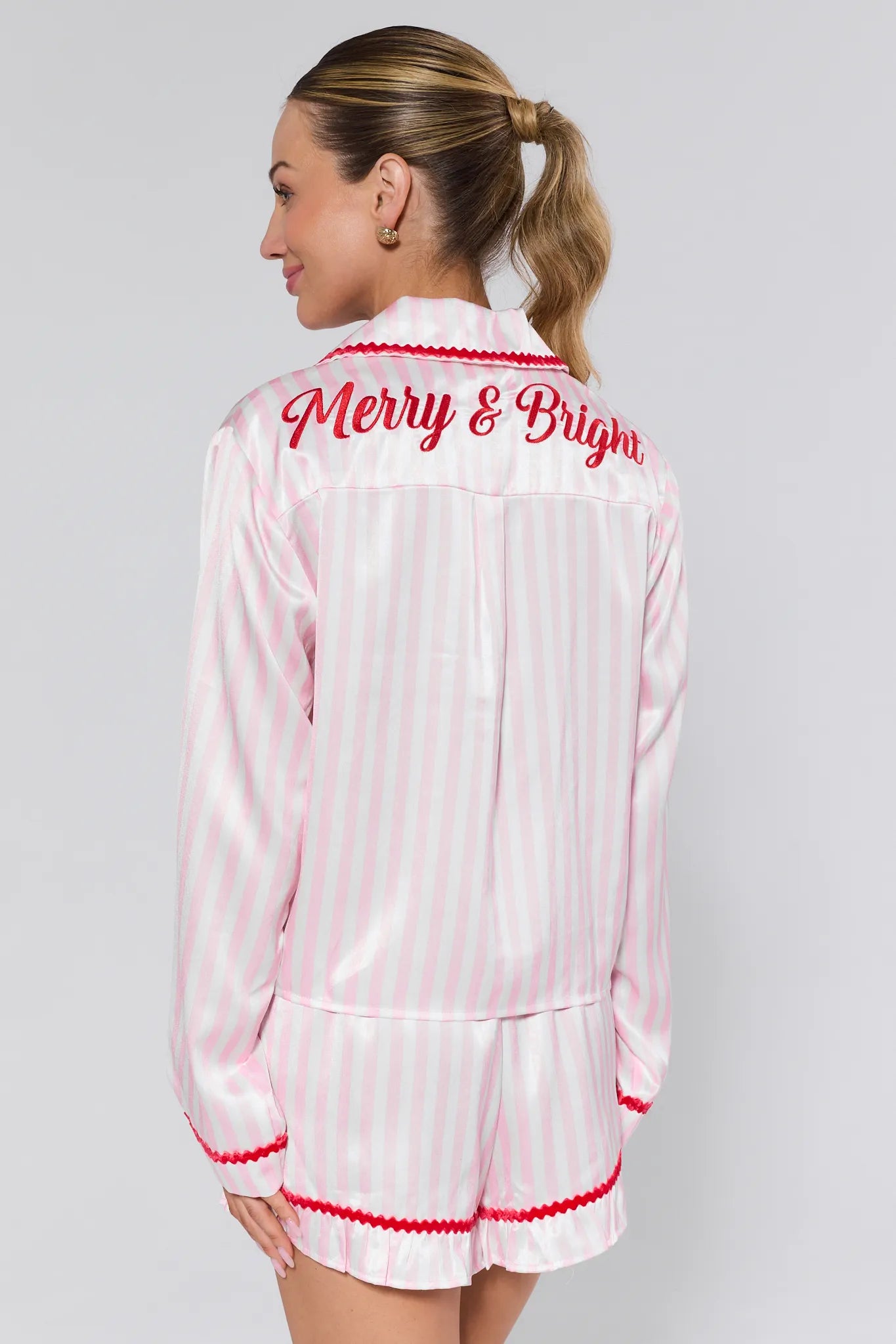 Merry & Bright Pink PJ Short Set