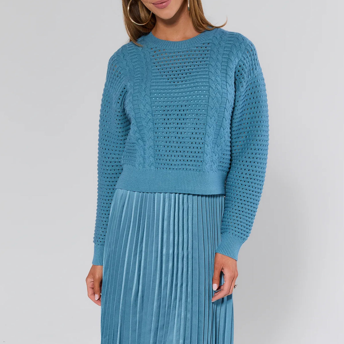 Gabbie Dusty Blue Two Piece Midi Dress | Avara