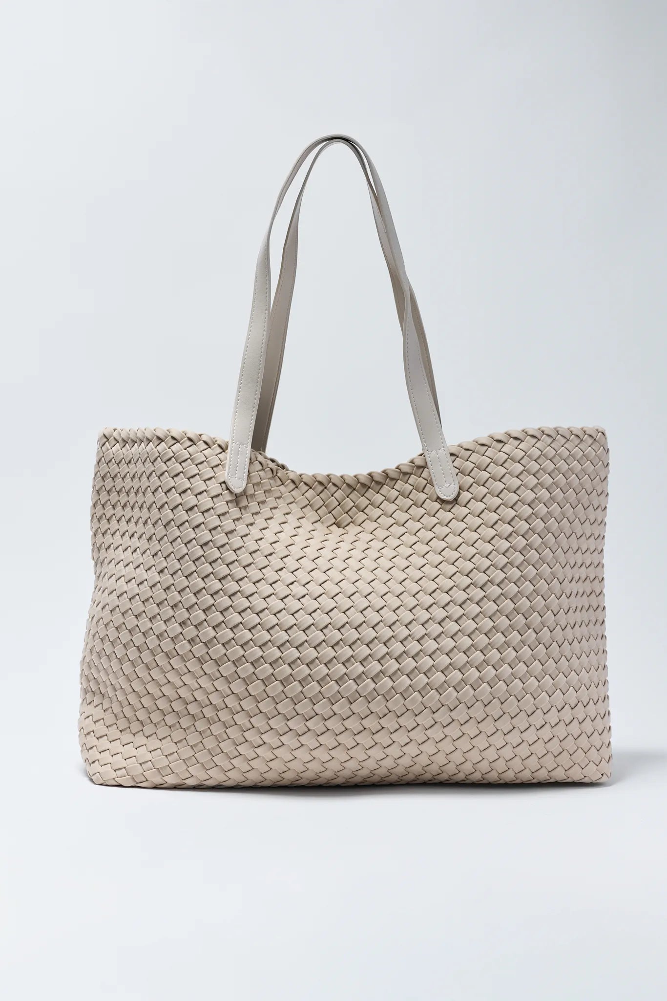 Evie Tan Woven Tote Bag