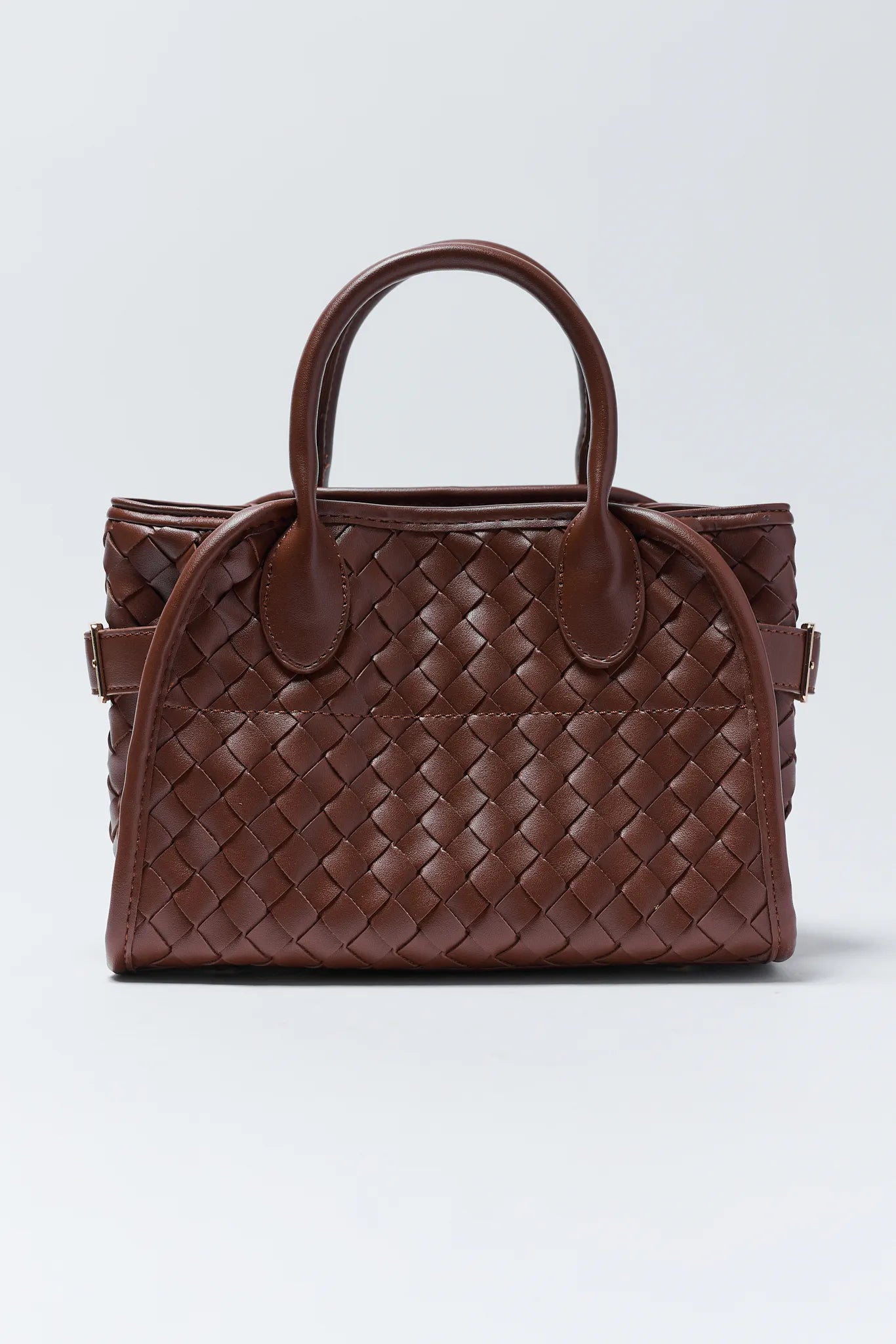Kristie Brown Woven Faux Leather Bag