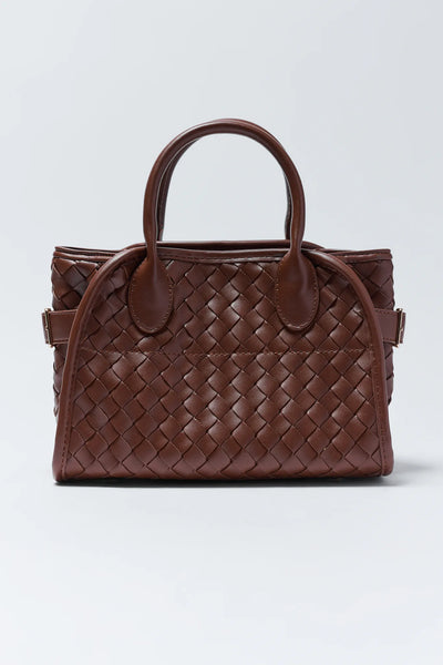 Kristie Brown Woven Faux Leather Bag | Avara