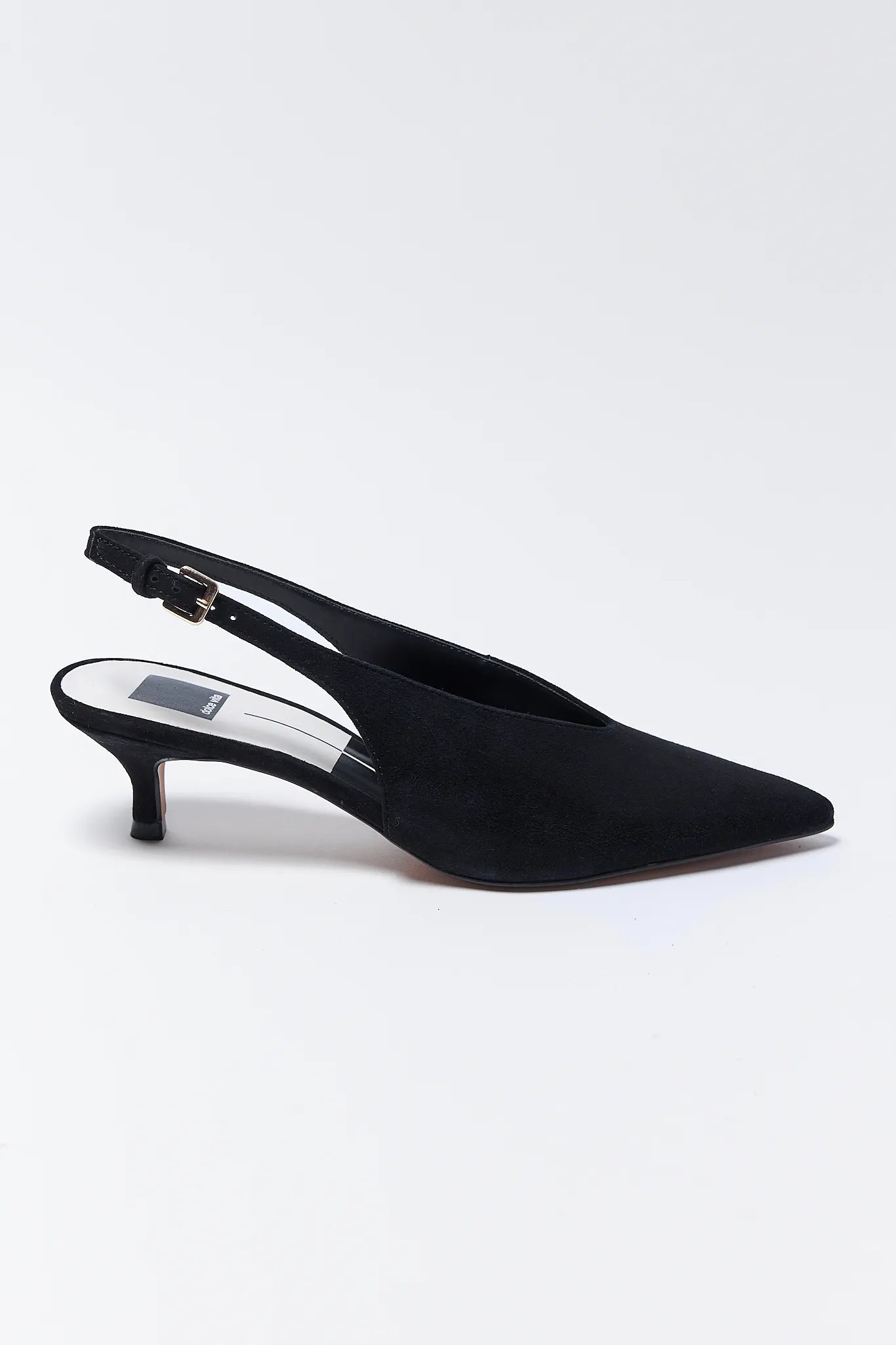 Alenna Black Suede Pointed Toe Heels