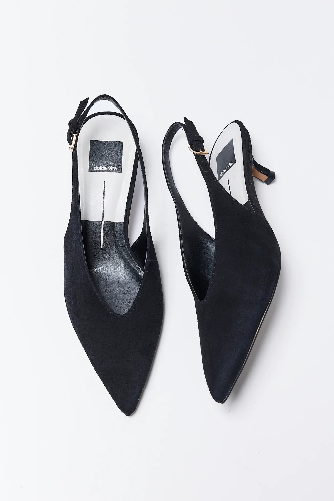 Alenna Black Suede Pointed Toe Heels