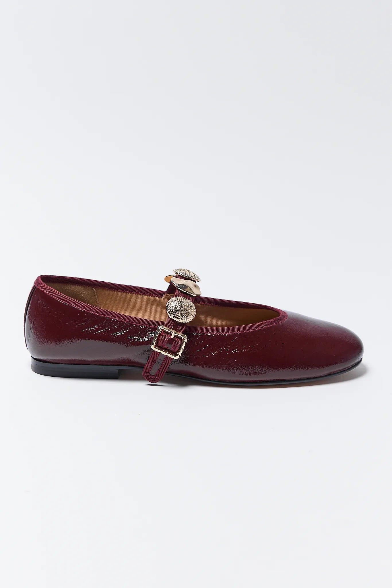Relan Burgundy Leather Ballet Flats
