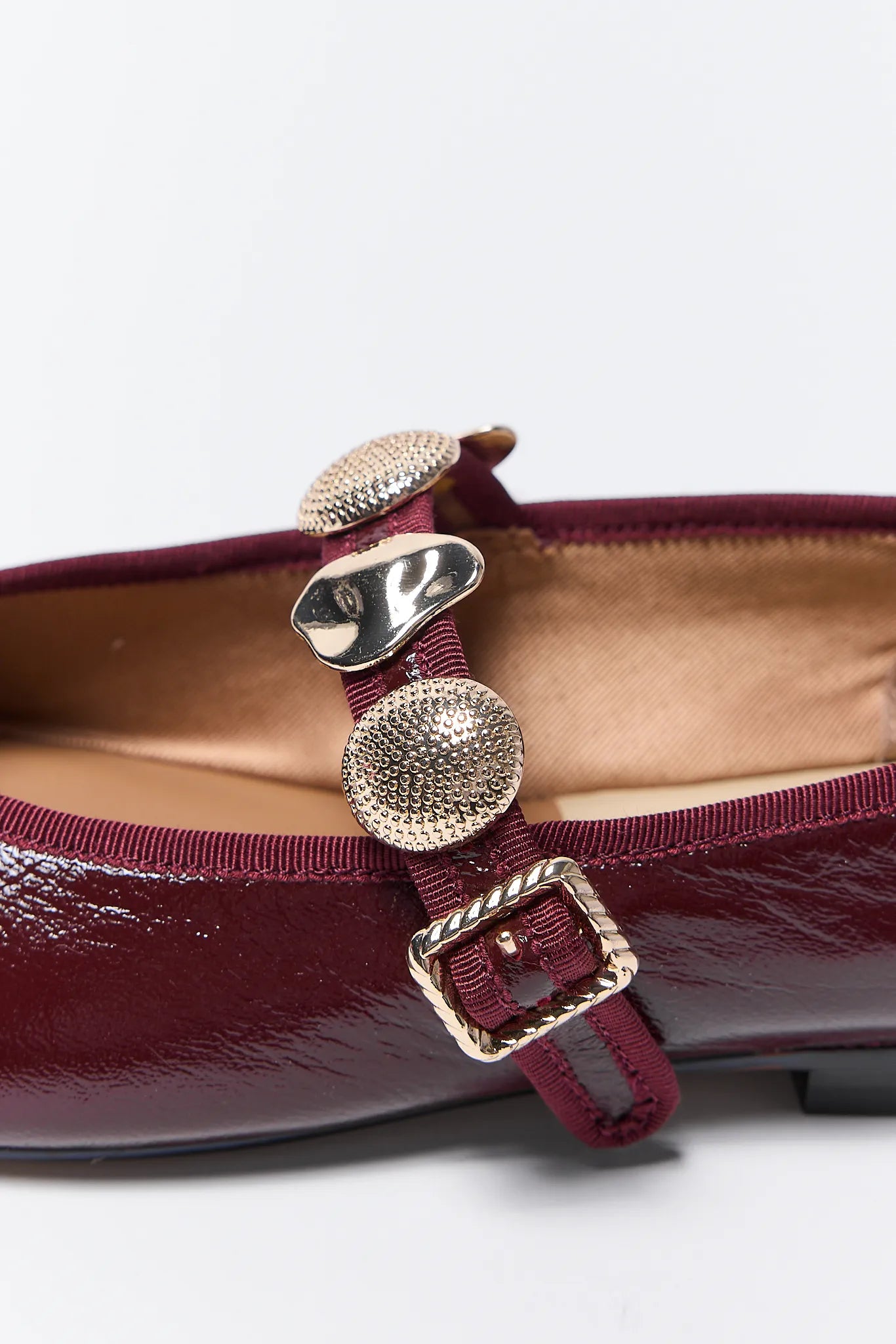 Relan Burgundy Leather Ballet Flats