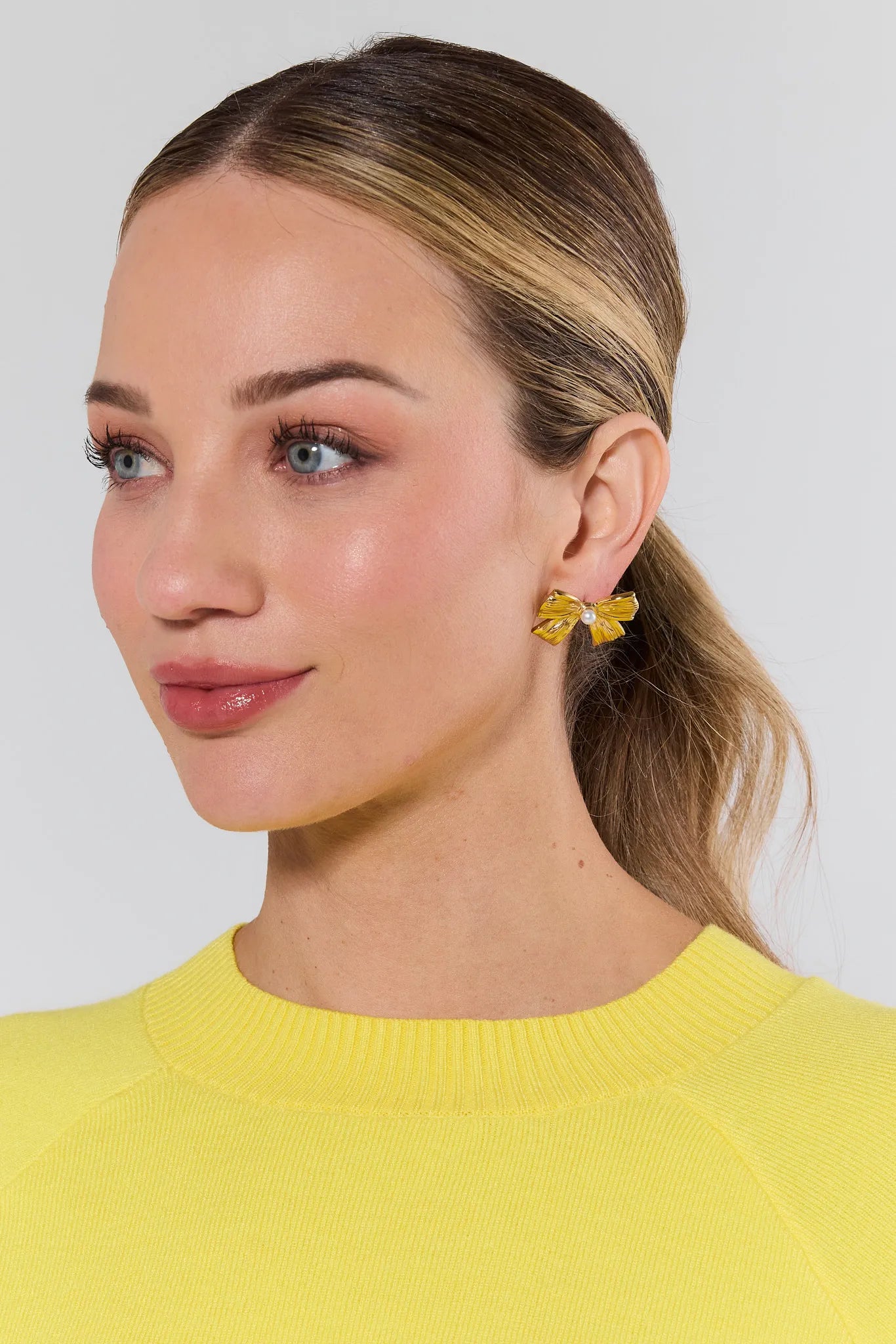 Isabella Gold Bow Earrings