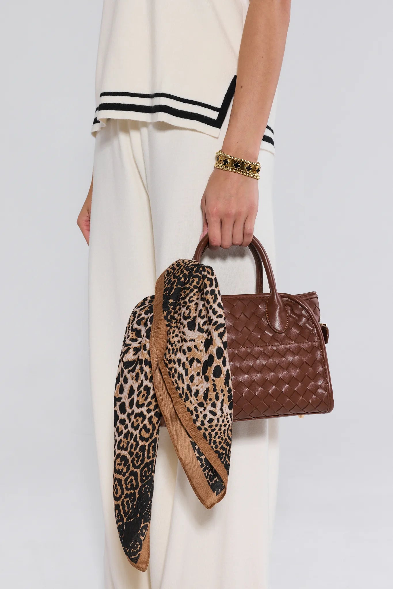 Stacey Leopard Satin Scarf