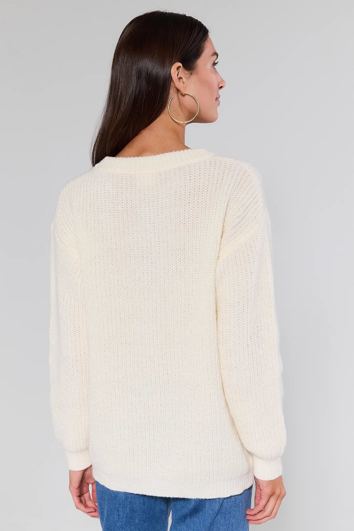 Peyton Ivory Knit Bow Sweater