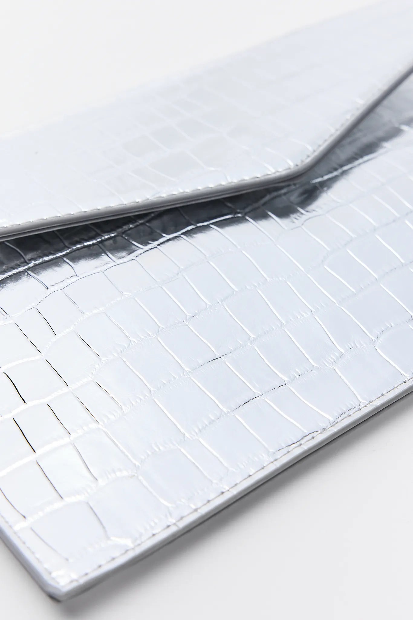 Katrina Silver Metallic Clutch