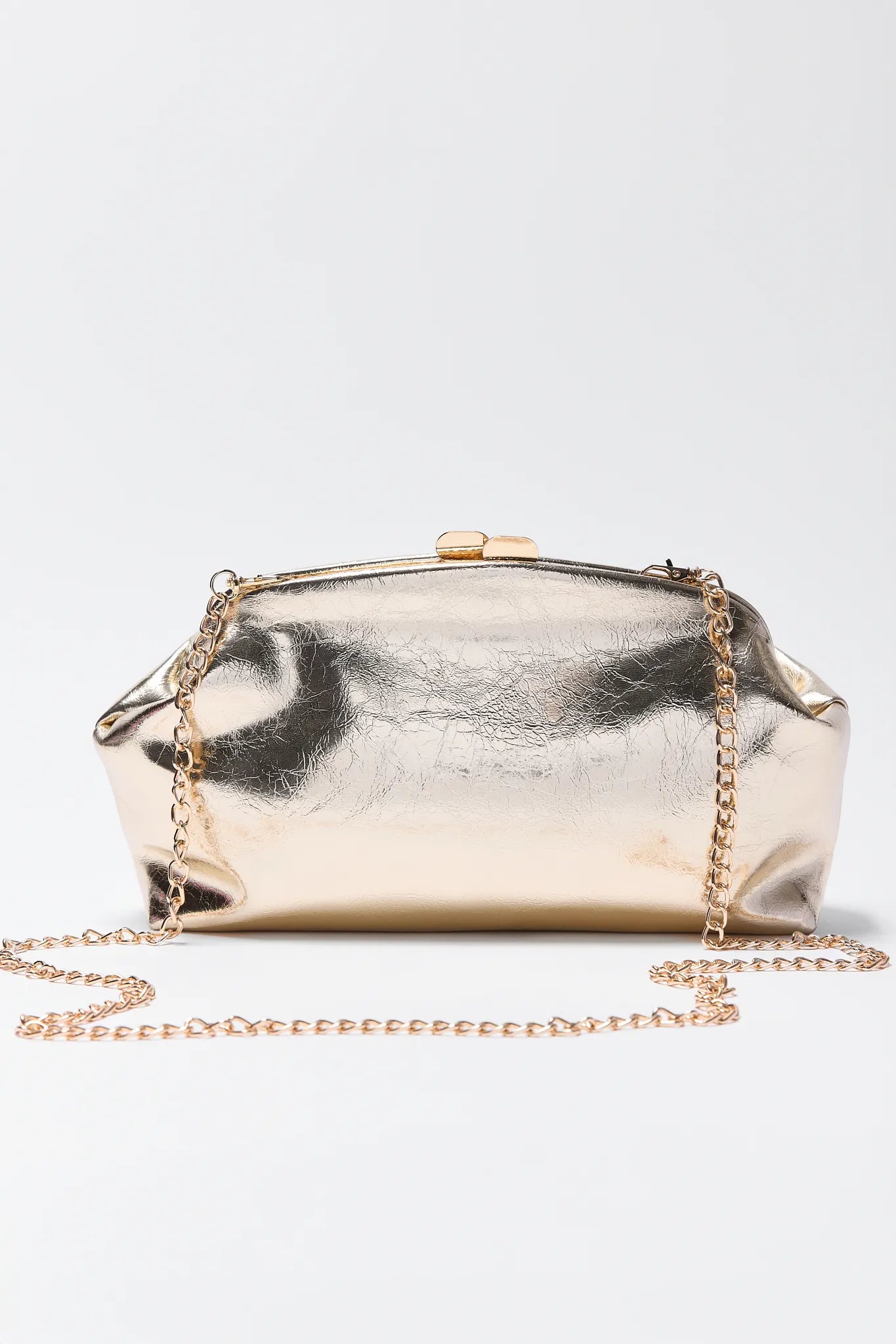 Camille Gold Metallic Clutch