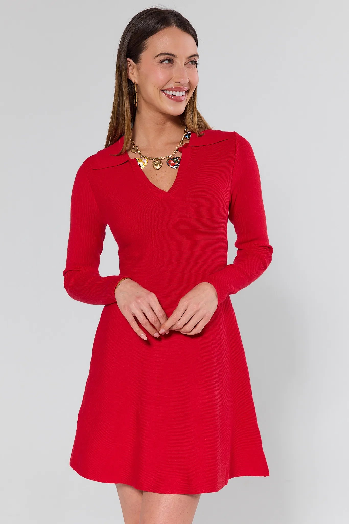 Amelia Red Knit Mini Dress
