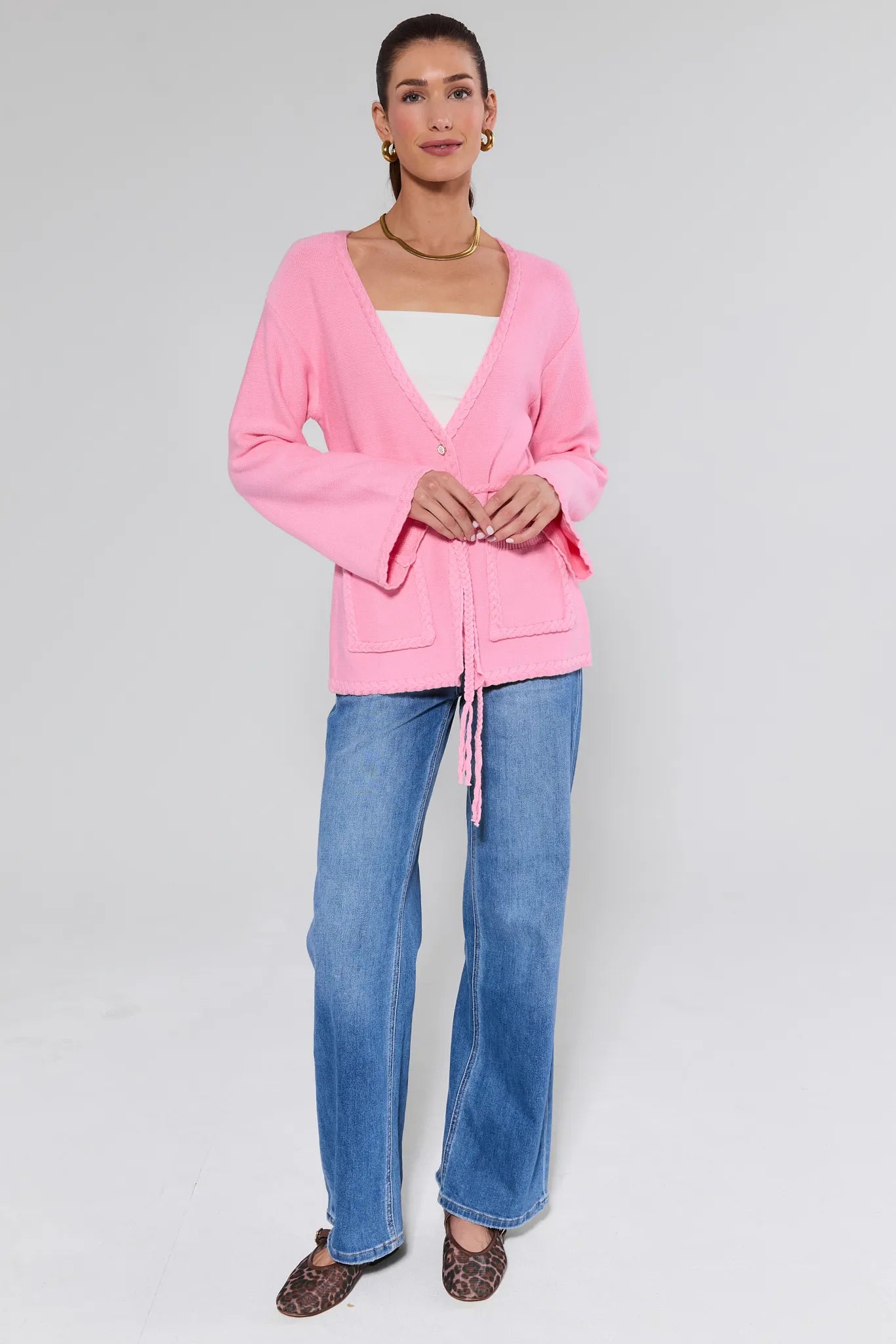 Jada Pink Wrap Knit Cardigan