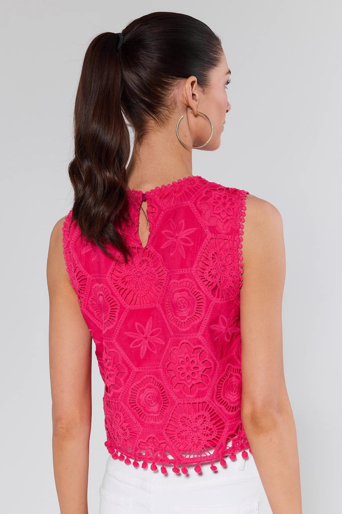 Arden Pink Eyelet Top