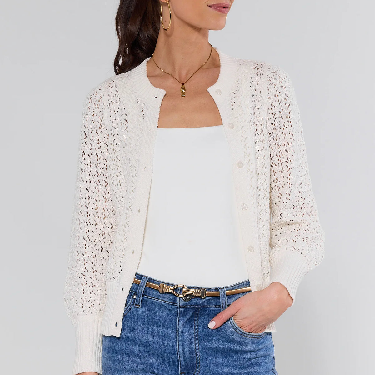 Leona Cream Knit Cardigan | Avara