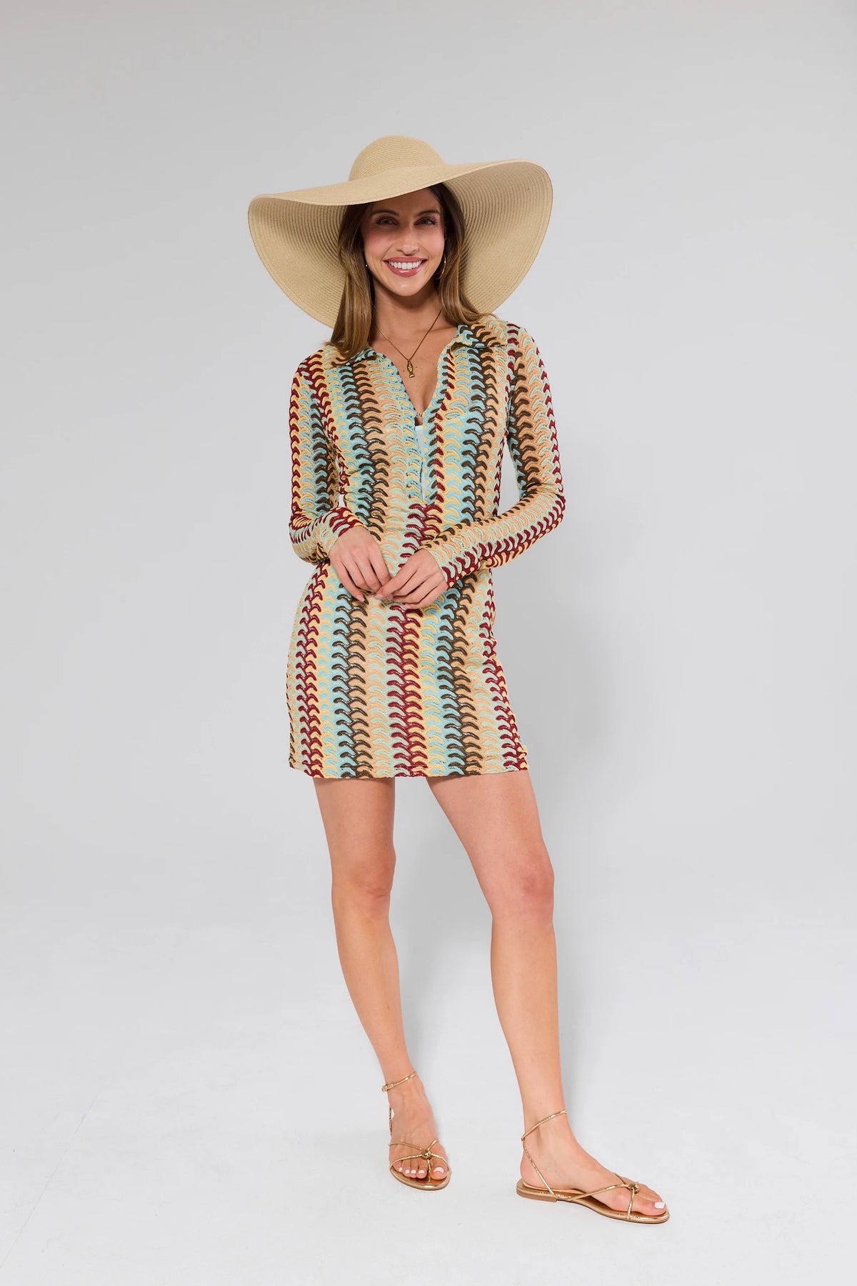 Molly Multicolor Crochet Mini Dress | Women's Clothing