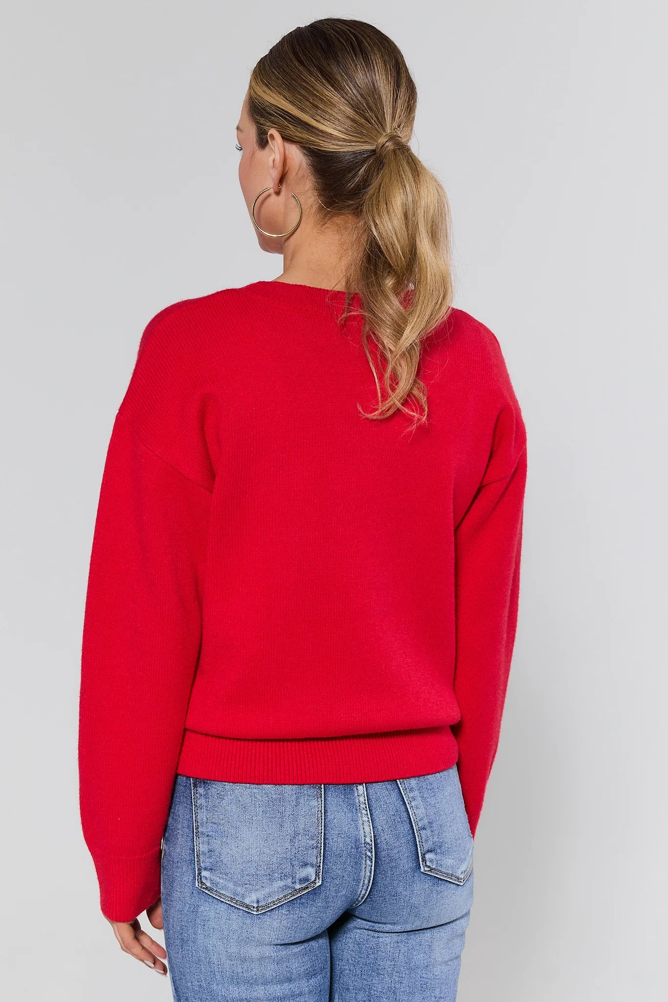 Hannah Red Heart Knit Sweater