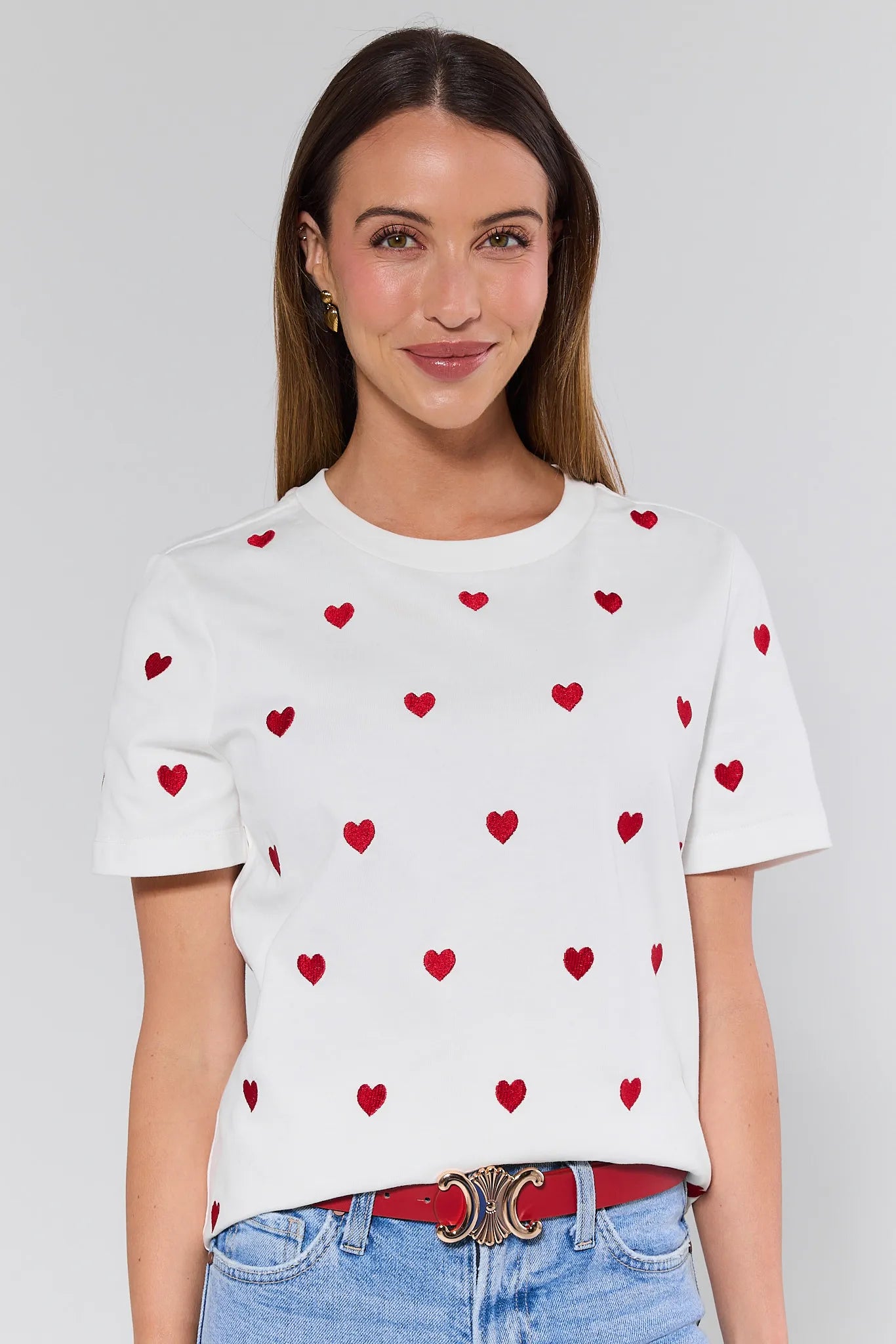 Hadley White Mini Hearts Tee