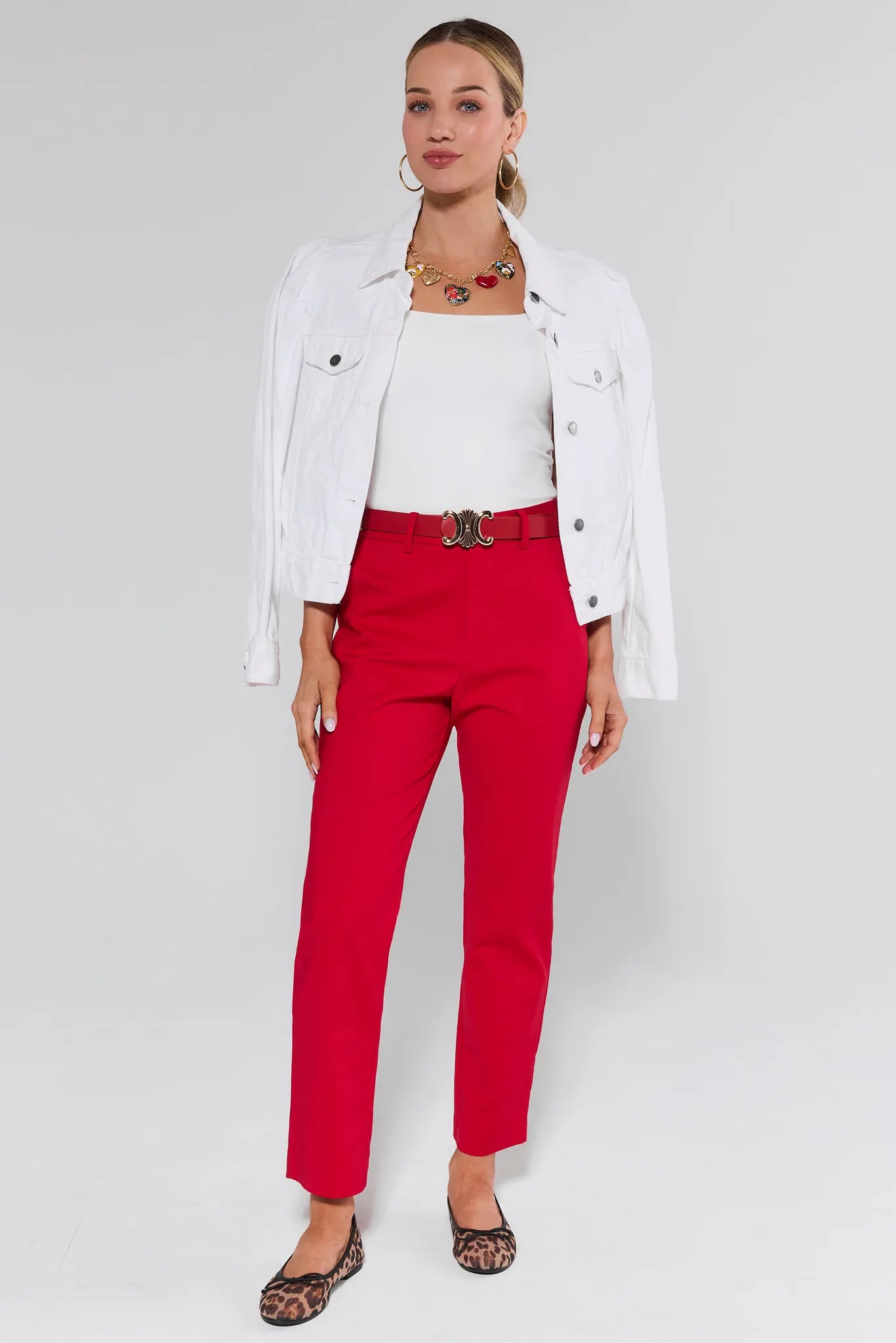 Wren Red Tailored Capri Pants