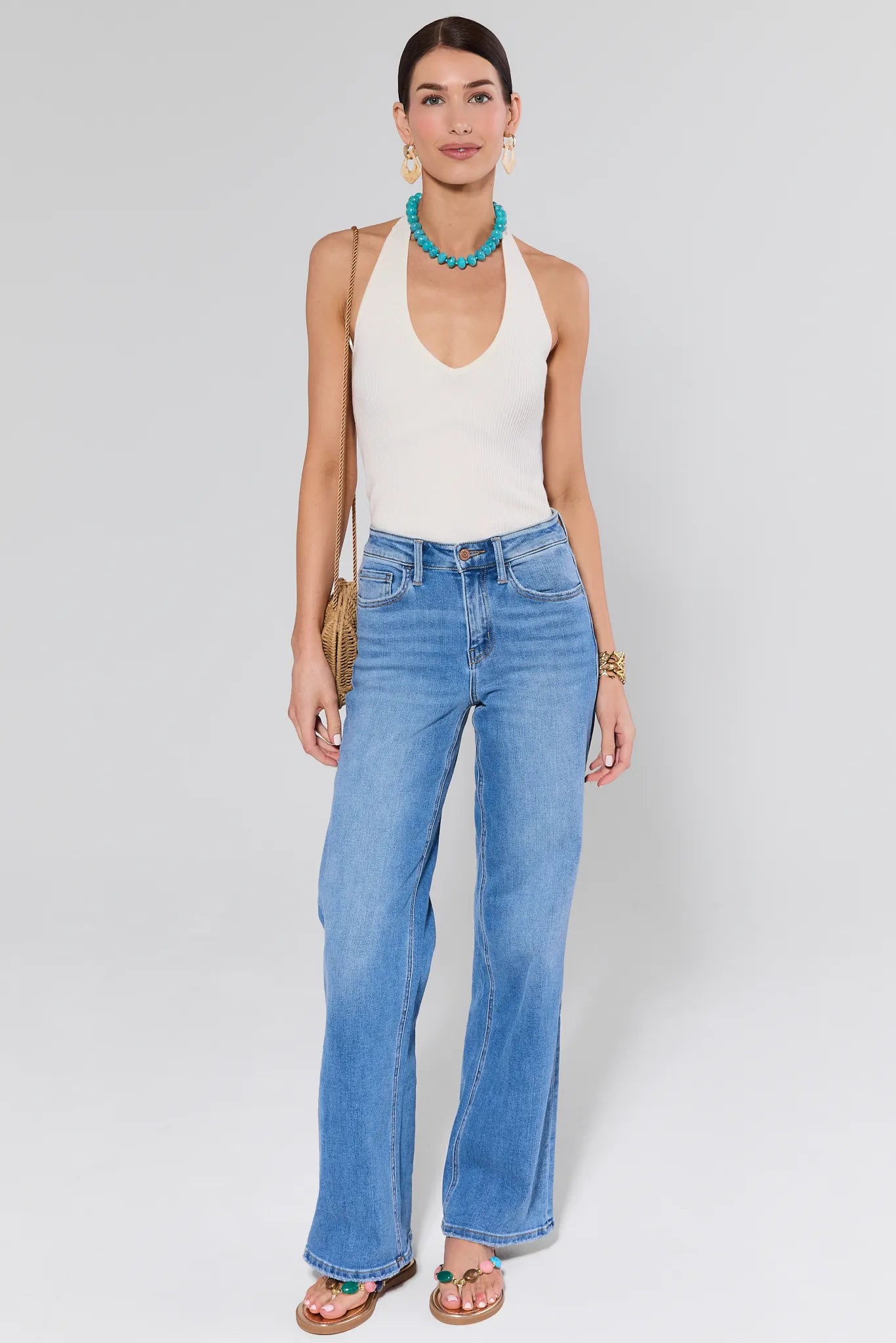 Meg Ivory Knit Halter Top