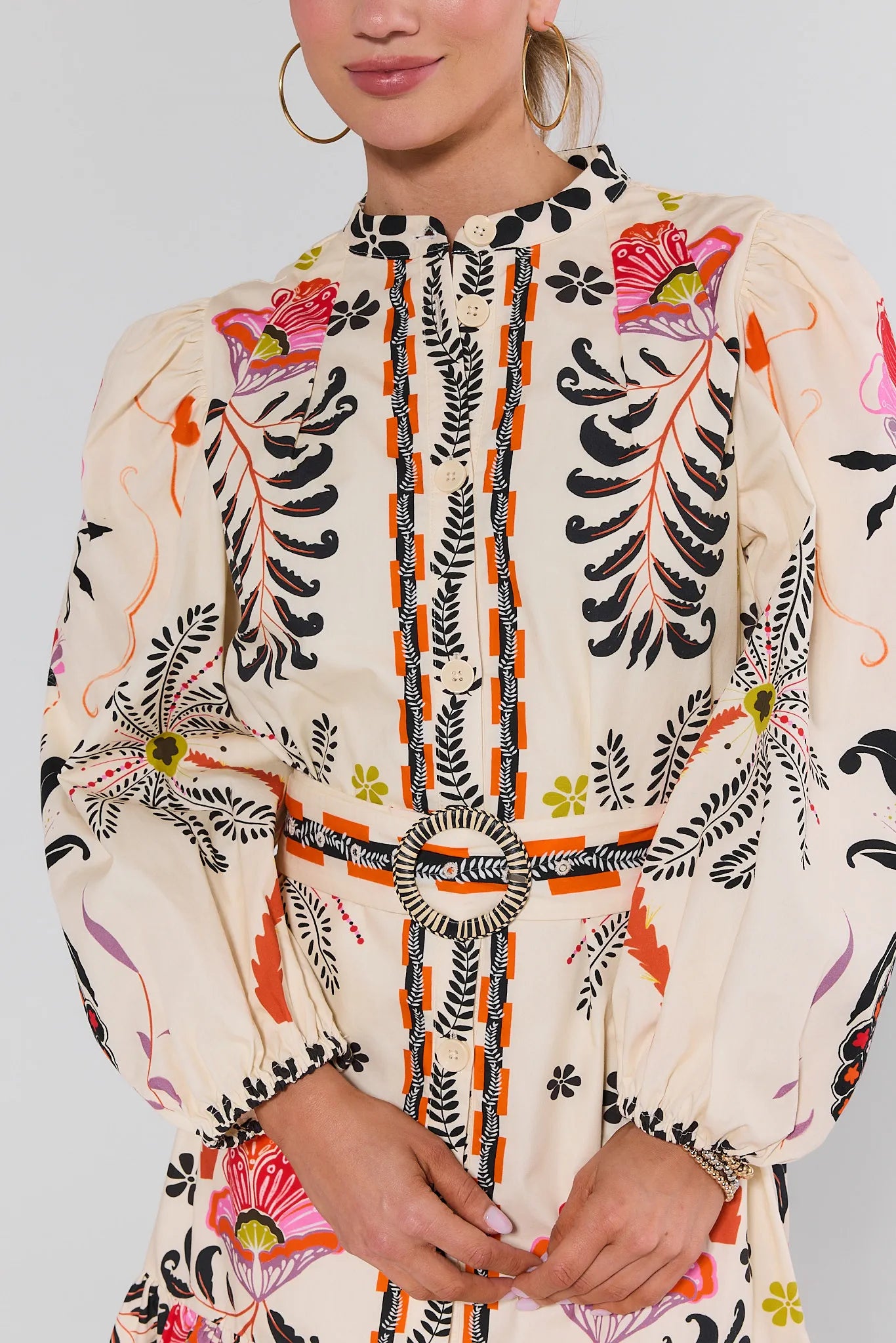 Nadia Floral Belted Short Dress