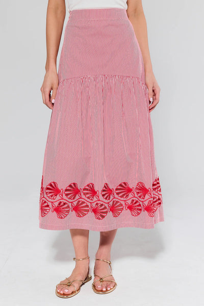 green emerald velvet dress Helena Long Embroidered Skirt Last Call