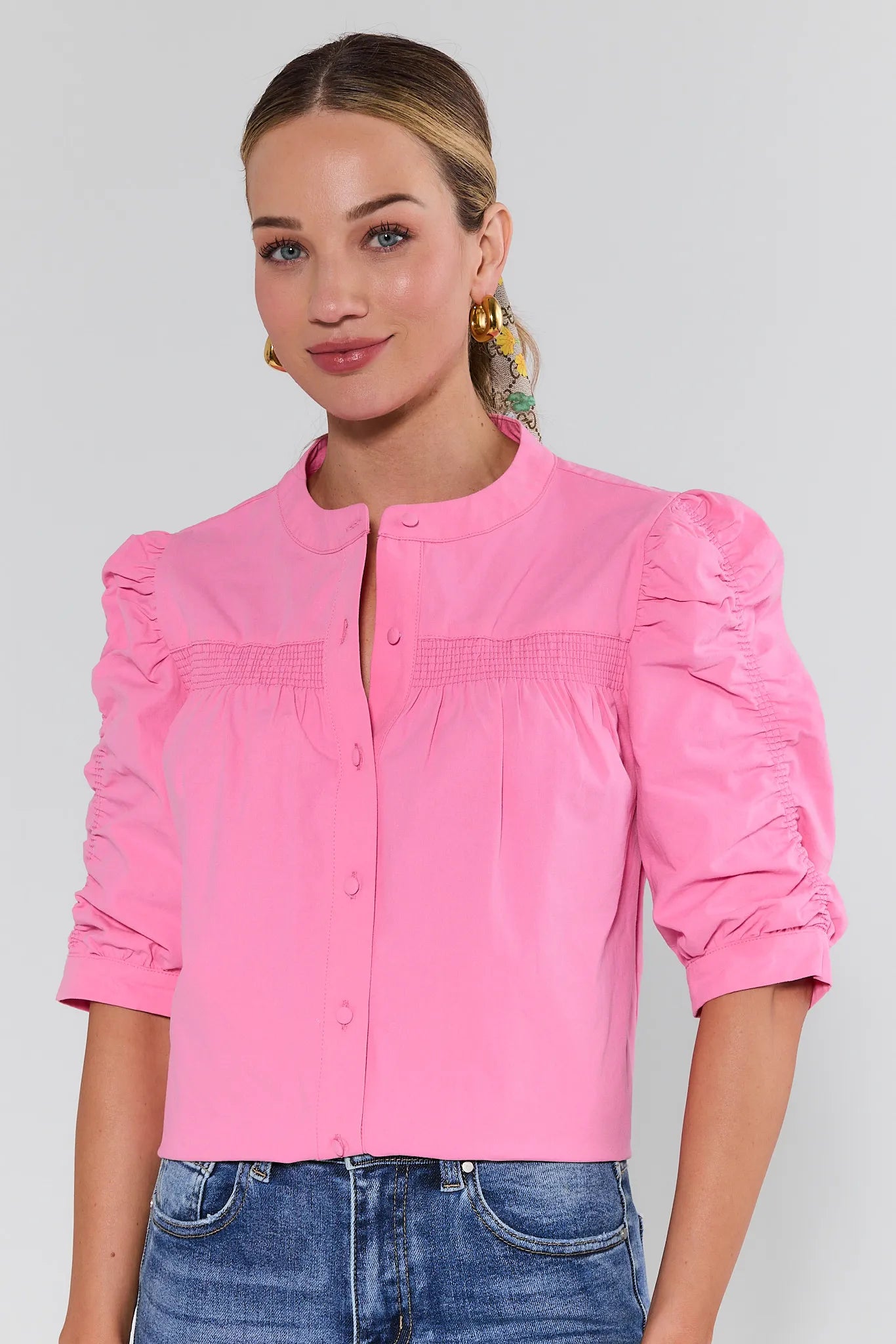 Maya Pink Puff Sleeve Top