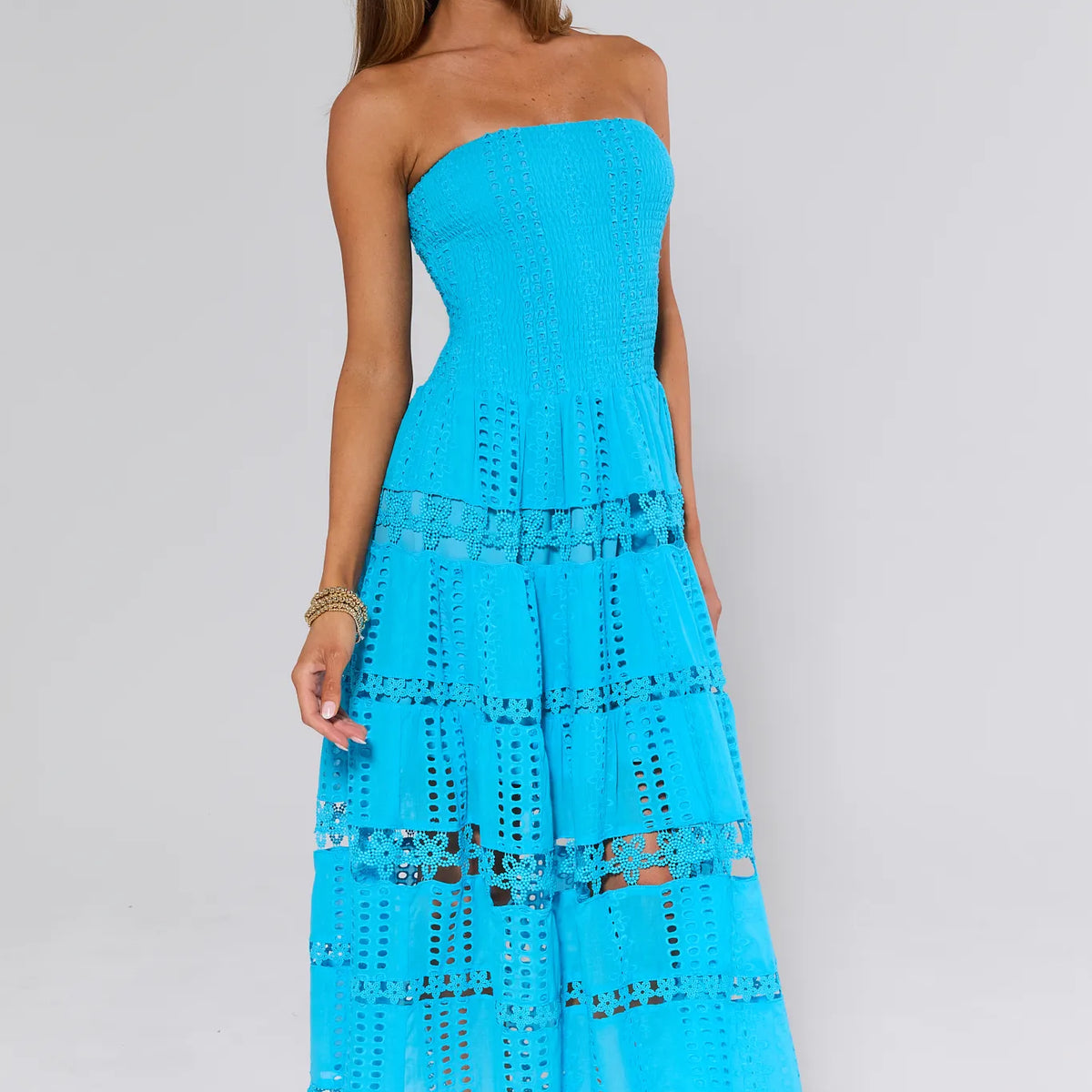 cecilia bodycon midi dress blue Strapless | Women's Clothing June26ActiveVibes Halter Keyhole Evening Gown front slit Size:58L