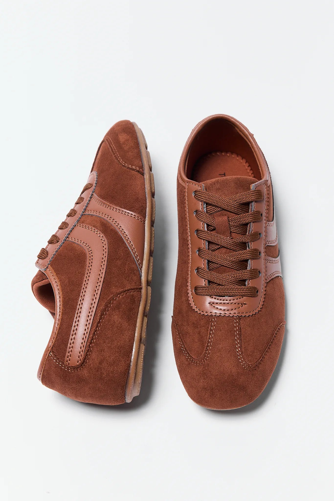 Molly Brown Faux Suede Sneakers on white background