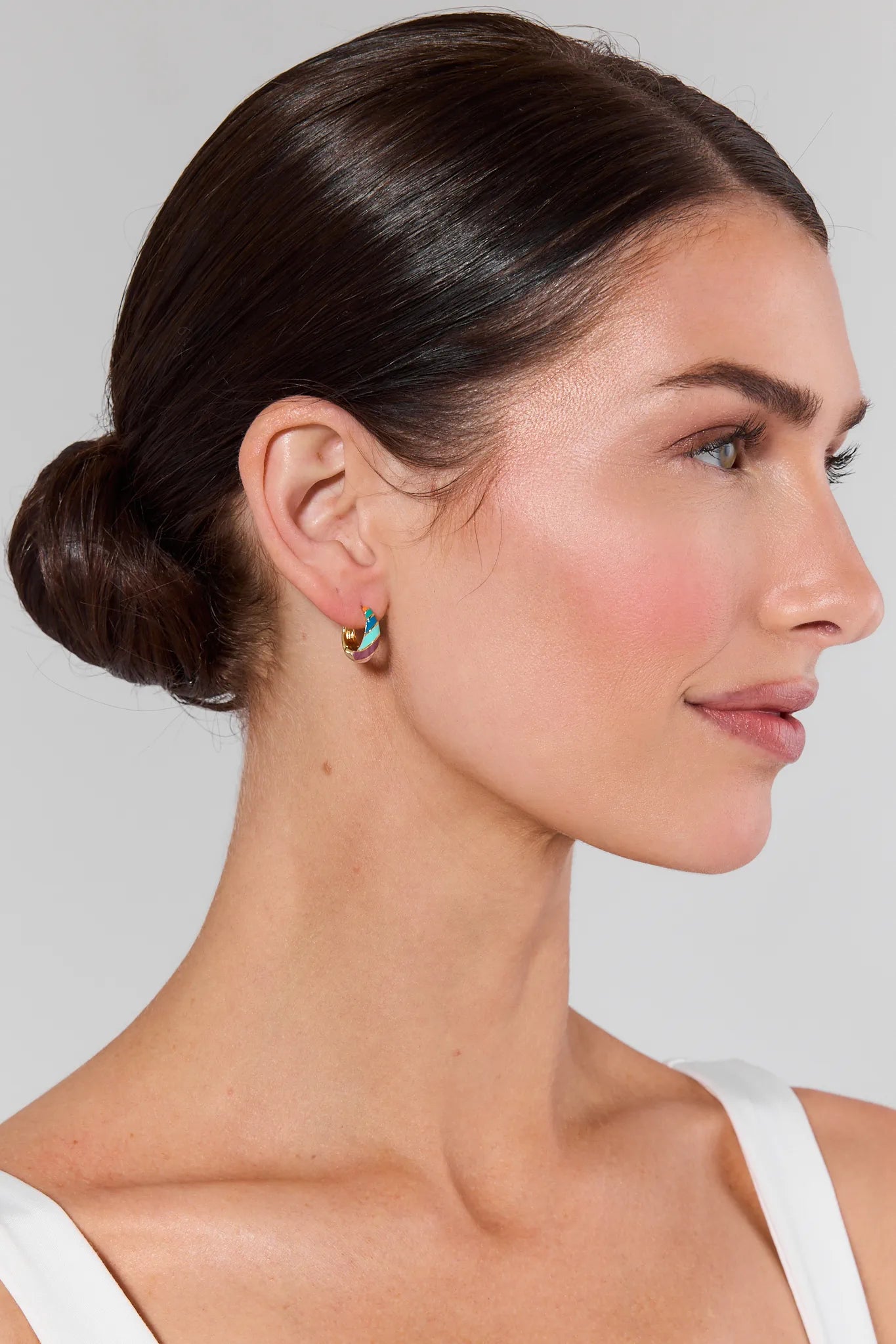 Victoria Striped Hoop Earrings