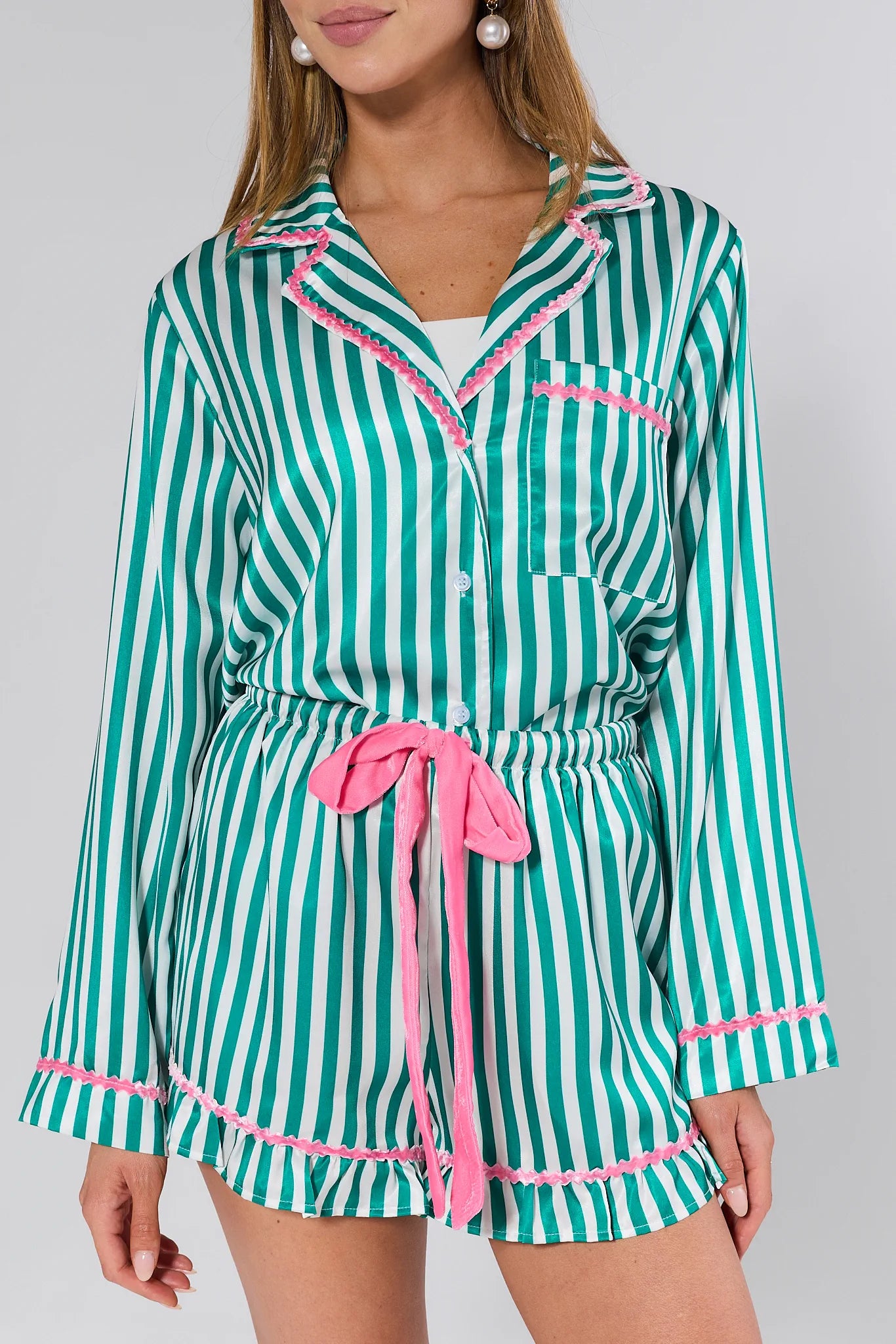 Merry & Bright Green PJ Short Set