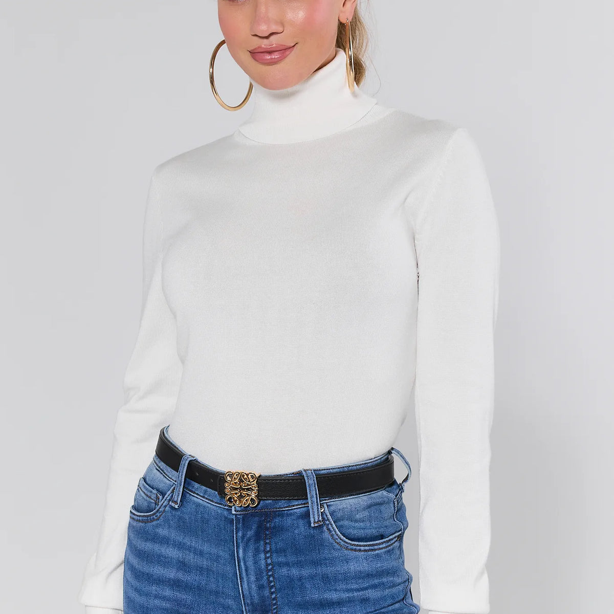 Andrea Ivory Turtleneck Top | Avara